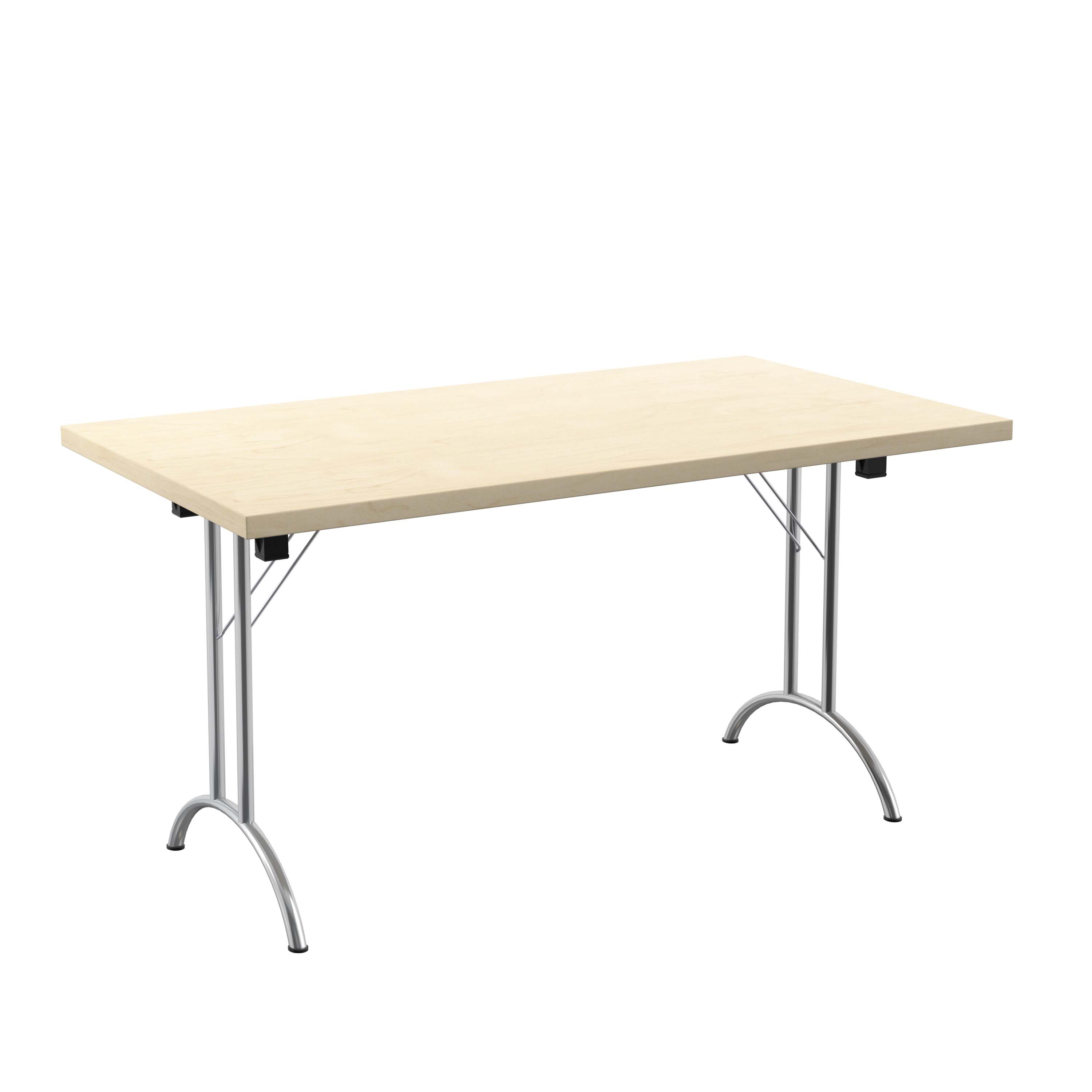 One Union Rectangular Folding Table (FSC) | 1400 X 800 | Maple/Chrome