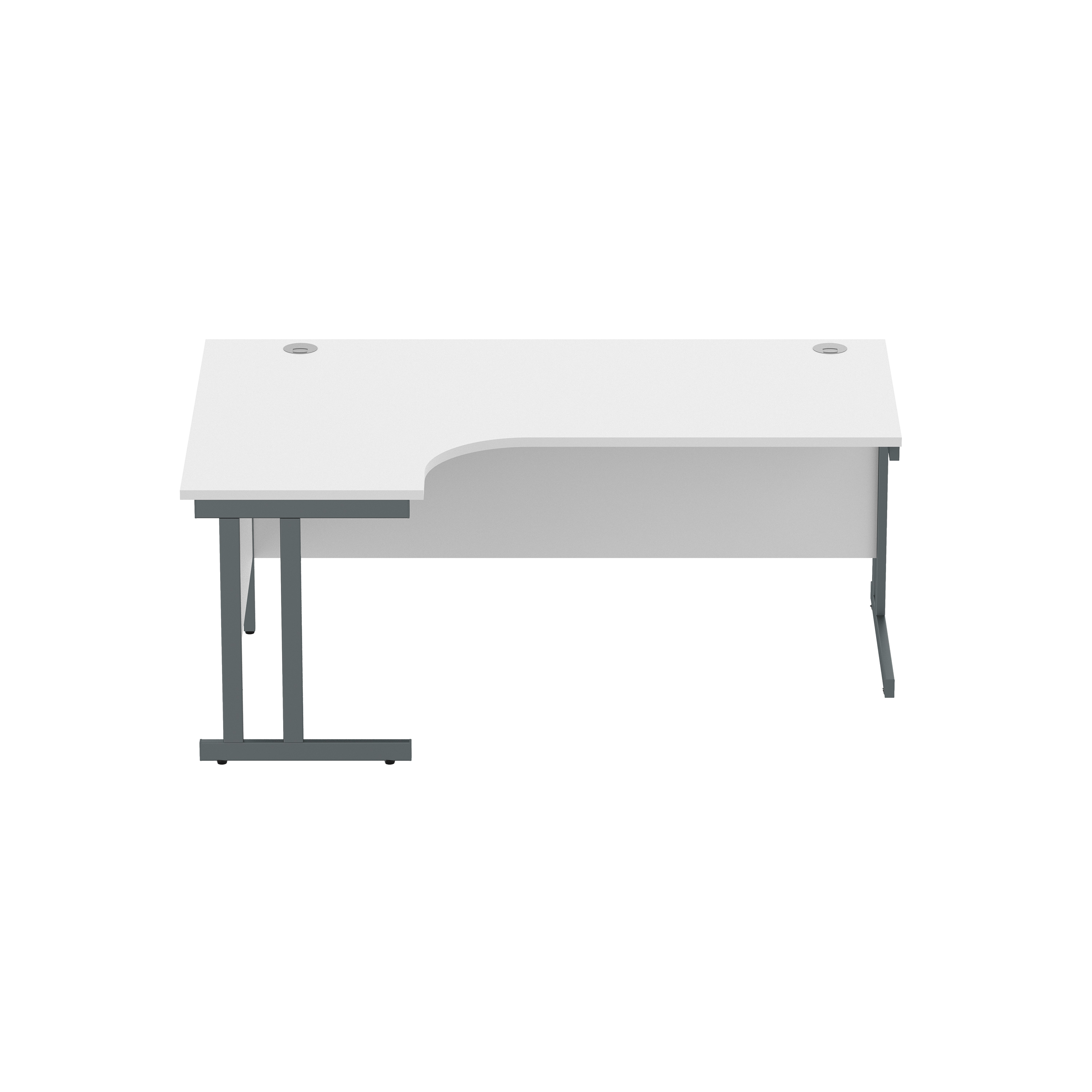 Office Left Hand Corner Desk with Steel Double Upright Cantilever Frame (FSC) | 1800X1200 | Arctic White/Graphite thumbnail 2