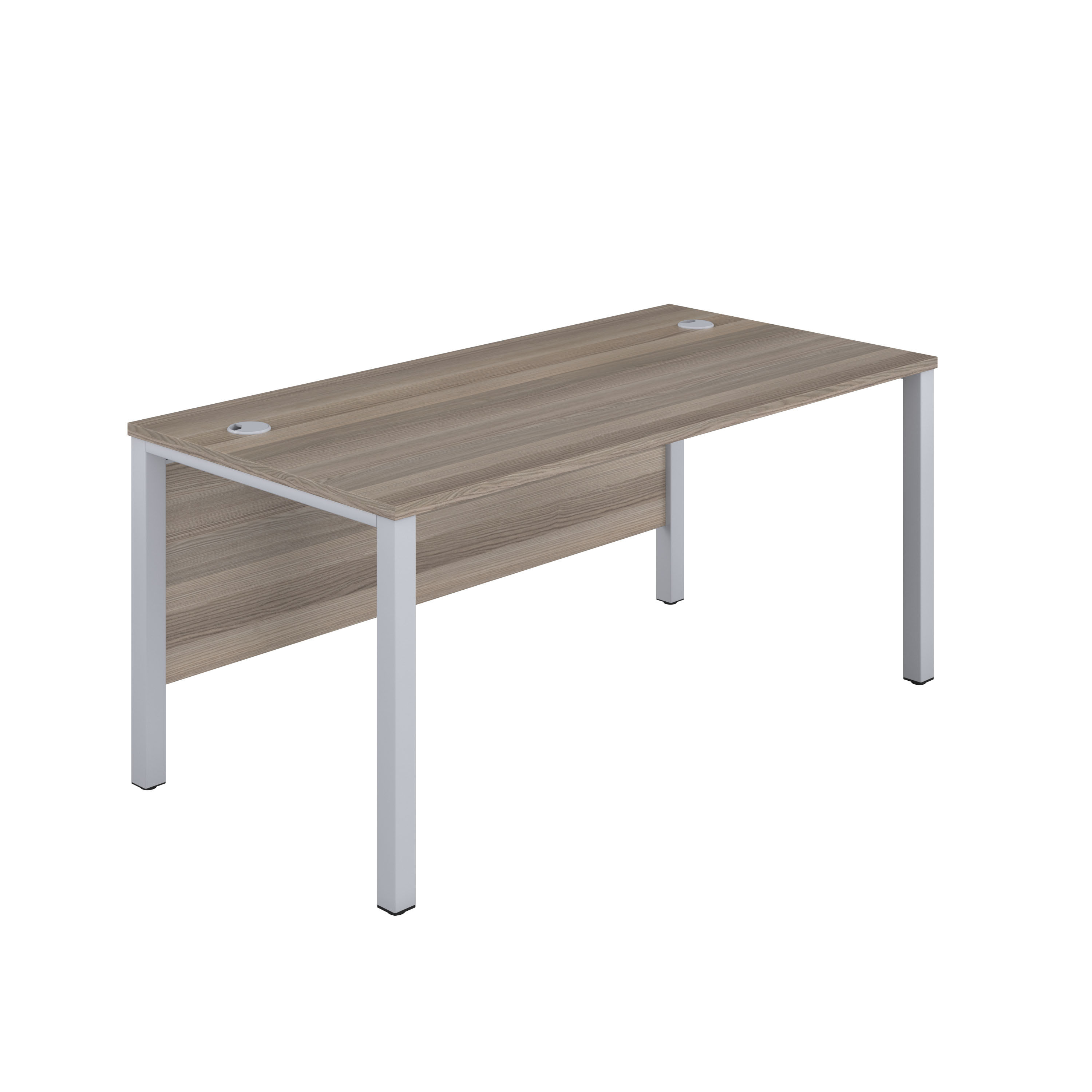 Goal Post Rectangular Desk (FSC) | 1800X600 | Grey Oak/Silver