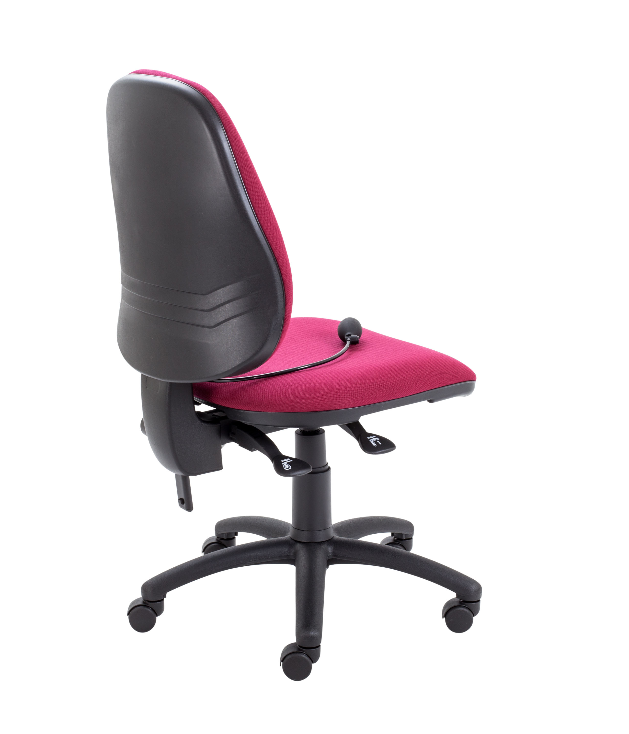 Calypso Ergo 2 Lever Office Chair with Lumbar Pump | No Arms | Claret thumbnail 4