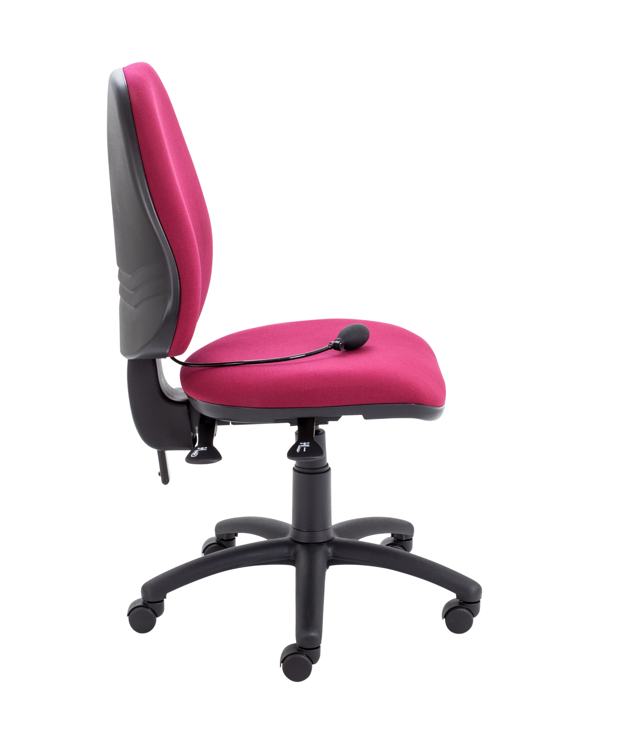 Calypso Ergo 2 Lever Office Chair with Lumbar Pump | No Arms | Claret thumbnail 3