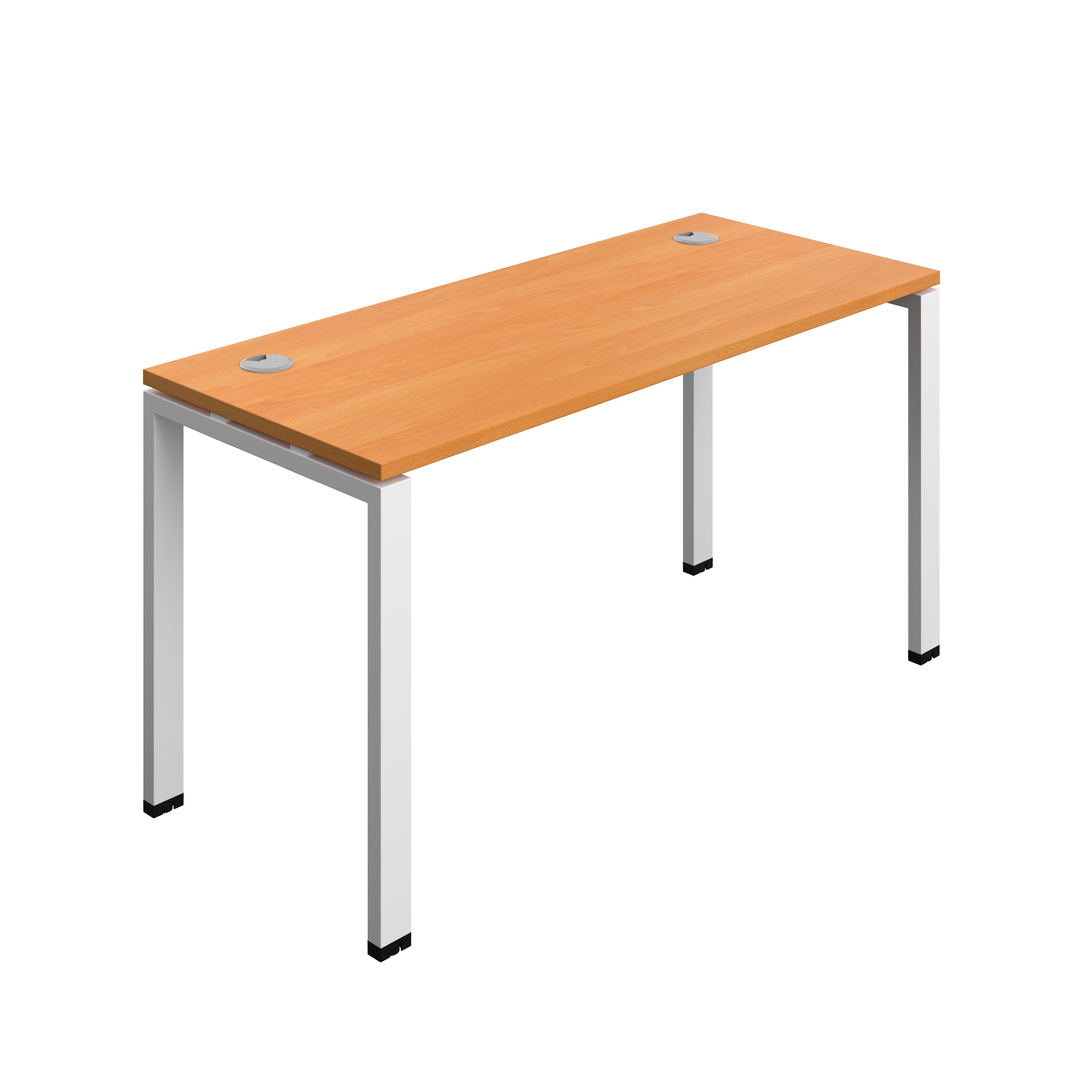 Synergy Bench with Cable Ports: 1 Person (FSC) : Goal Post Leg : 1400 | 600 | Beech/White