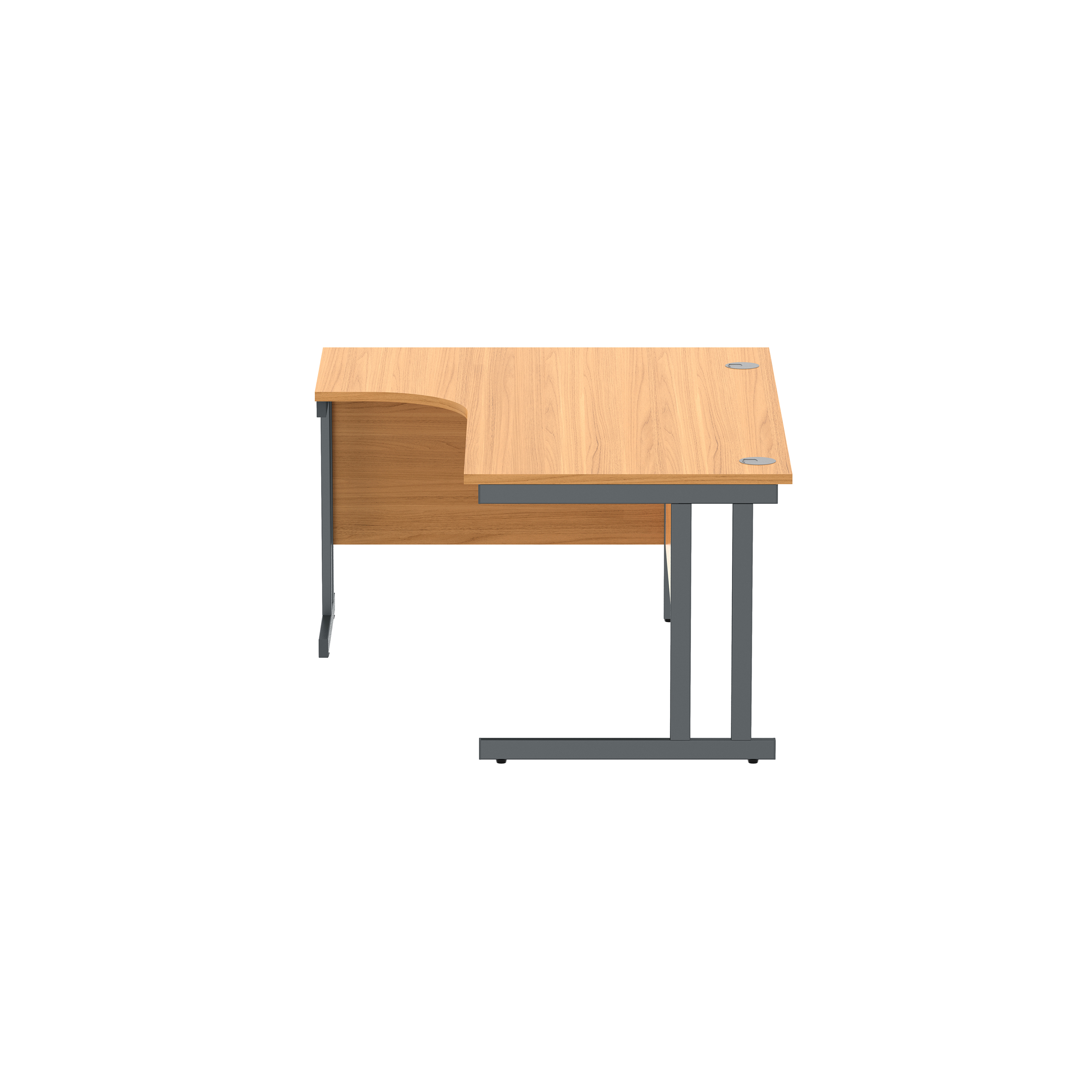 Office Left Hand Corner Desk with Steel Double Upright Cantilever Frame (FSC) | 1600X1200 | Norwegian Beech/Graphite thumbnail 4
