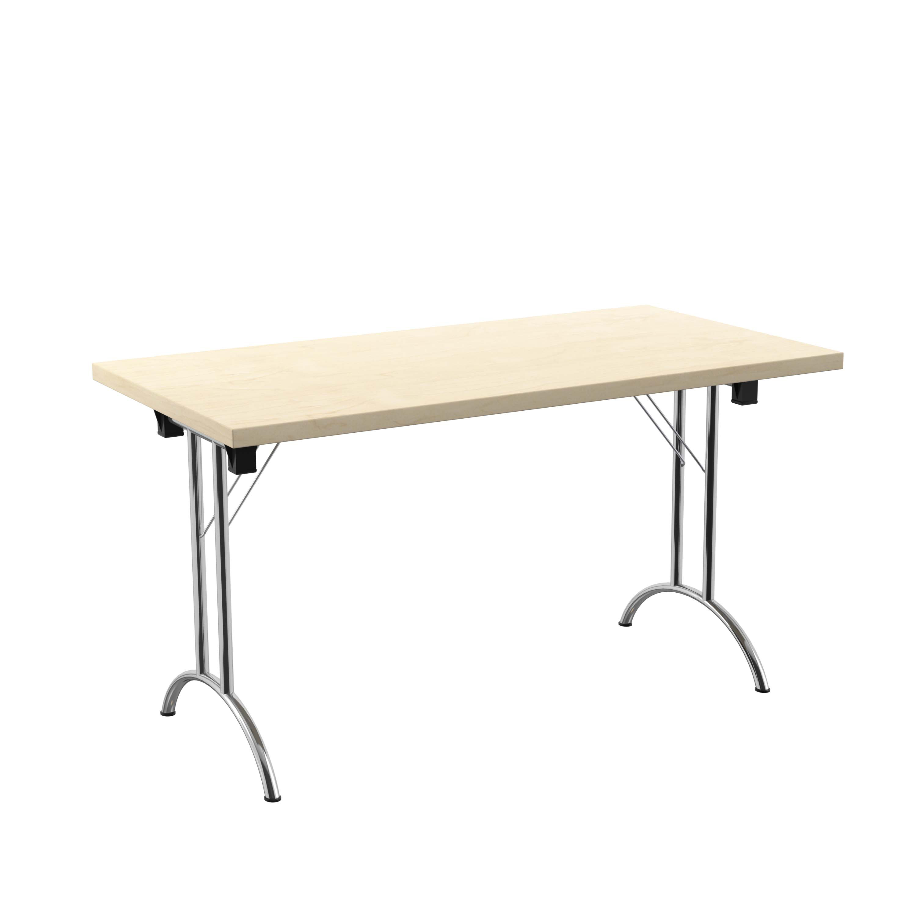 One Union Rectangular Folding Table (FSC) | 1400 X 700 | Maple/Silver