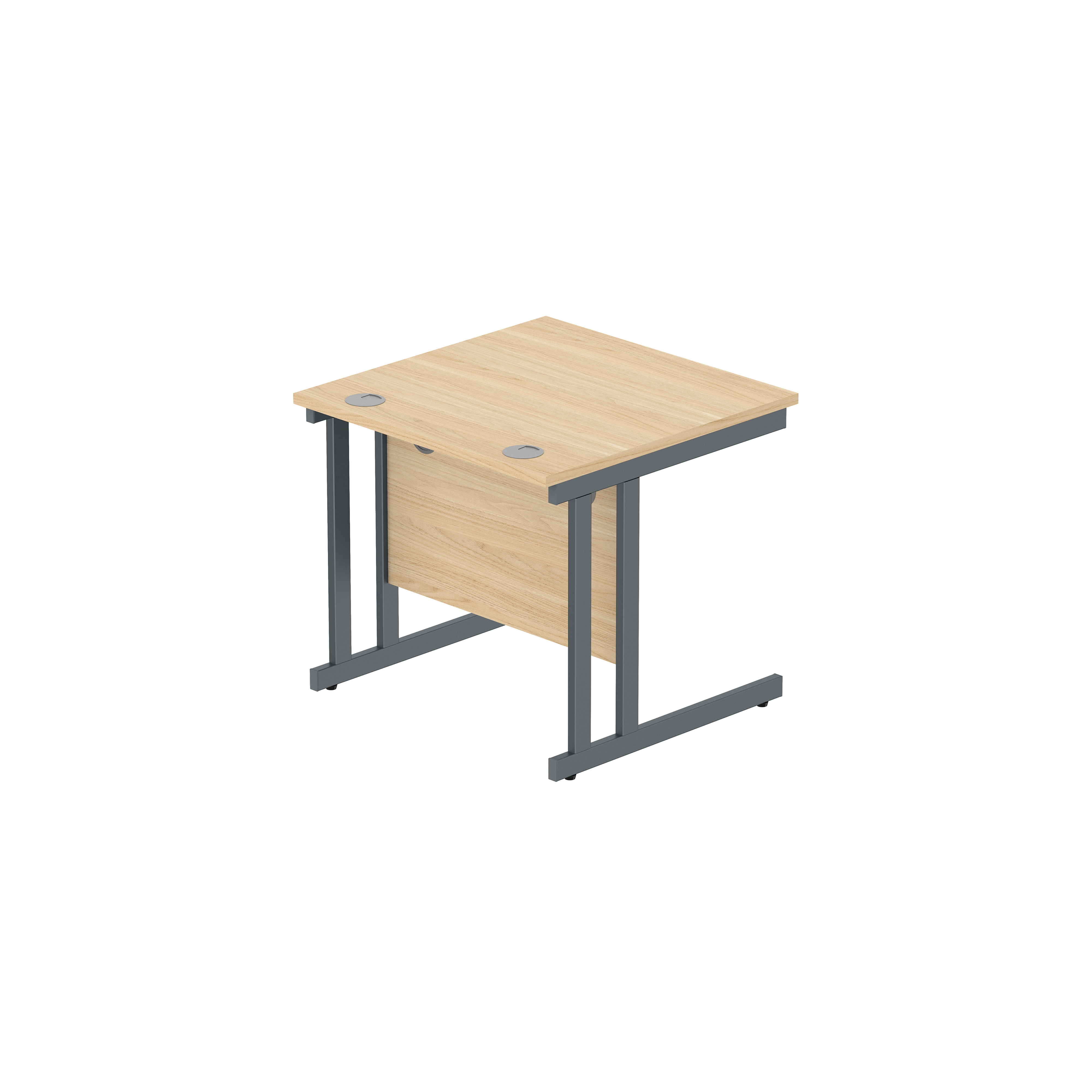Office Rectangular Desk with Steel Double Upright Cantilever Frame (FSC) | 800X800 | Canadian Oak/Graphite thumbnail 5