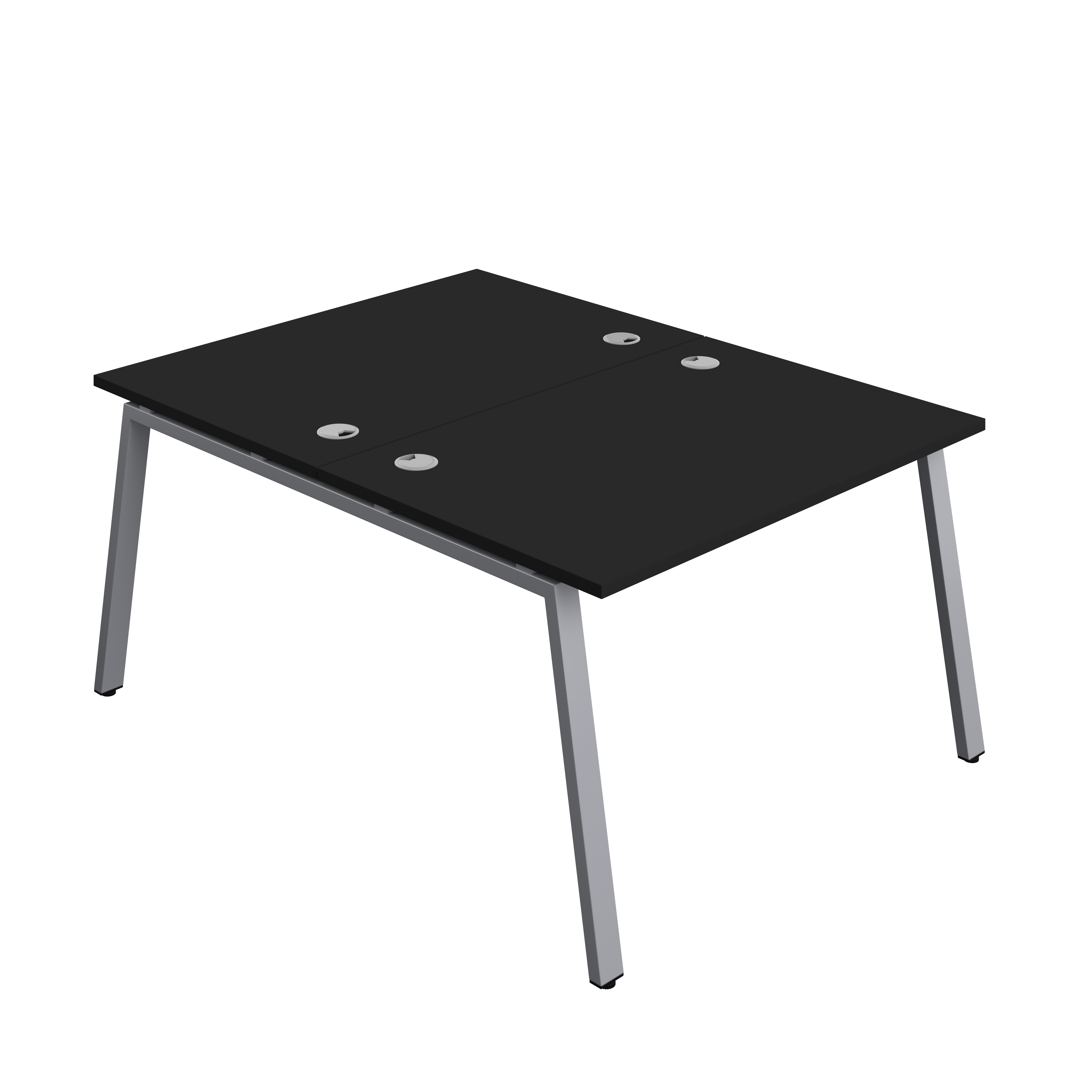 Synergy Bench with Cable Ports: 2 Person (FSC) : A-Frame Leg : 1200 | 800 | Black/Silver