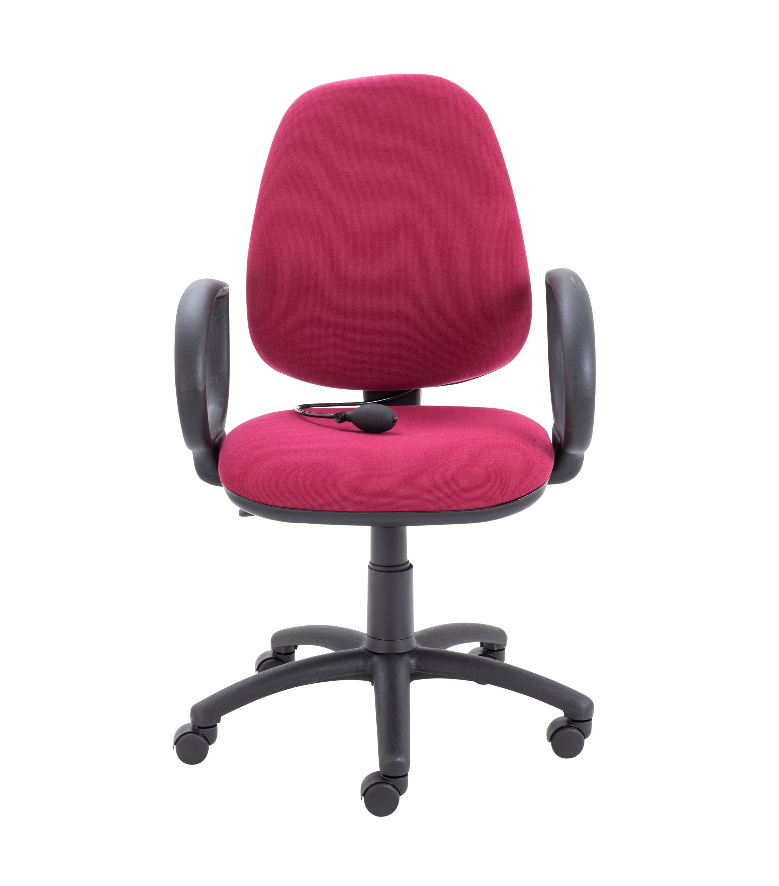 Calypso Ergo 2 Lever Office Chair with Lumbar Pump | Fixed Arms | Claret thumbnail 2