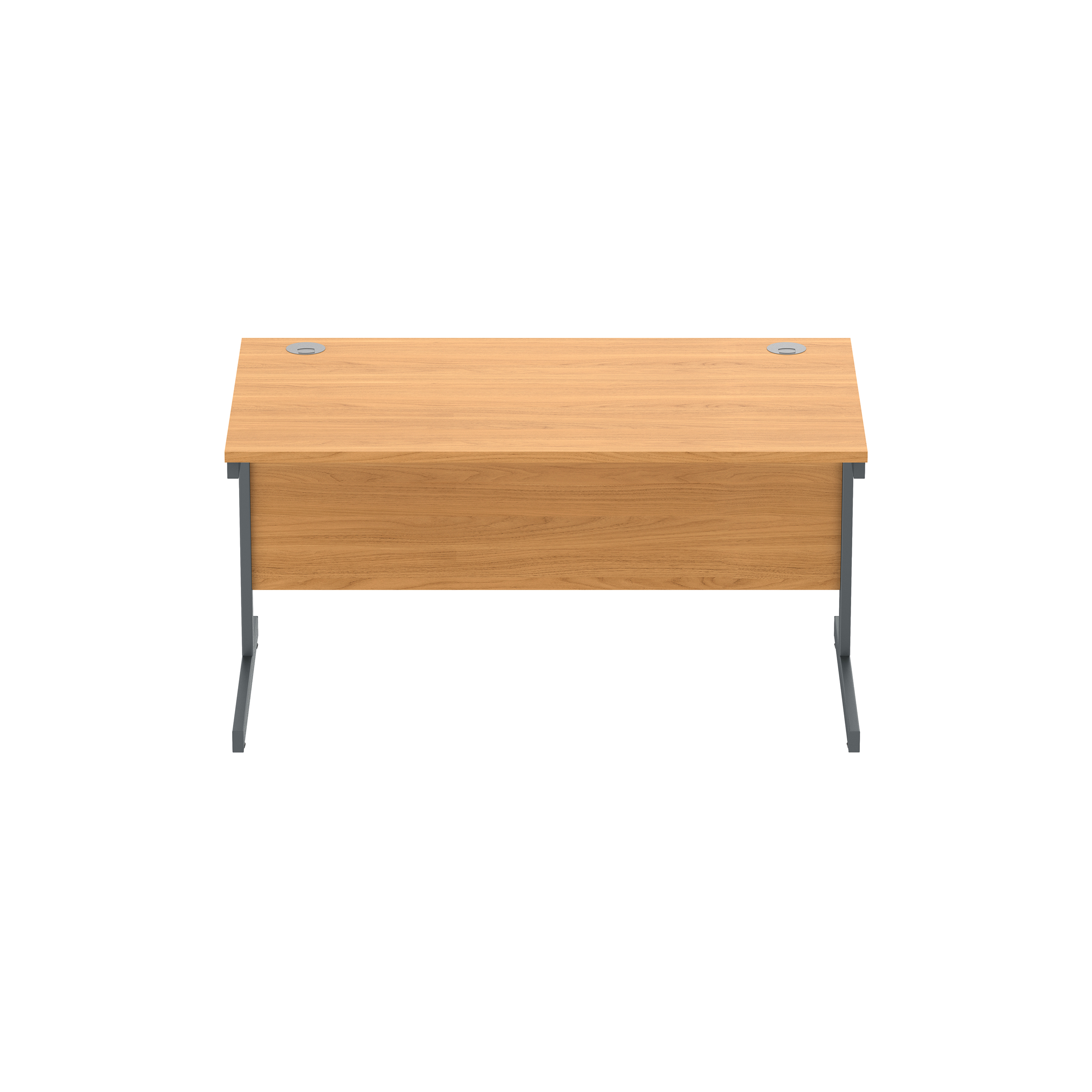 Office Rectangular Desk with Steel Single Upright Cantilever Frame (FSC) | 1400X800 | Norwegian Beech/Graphite thumbnail 3