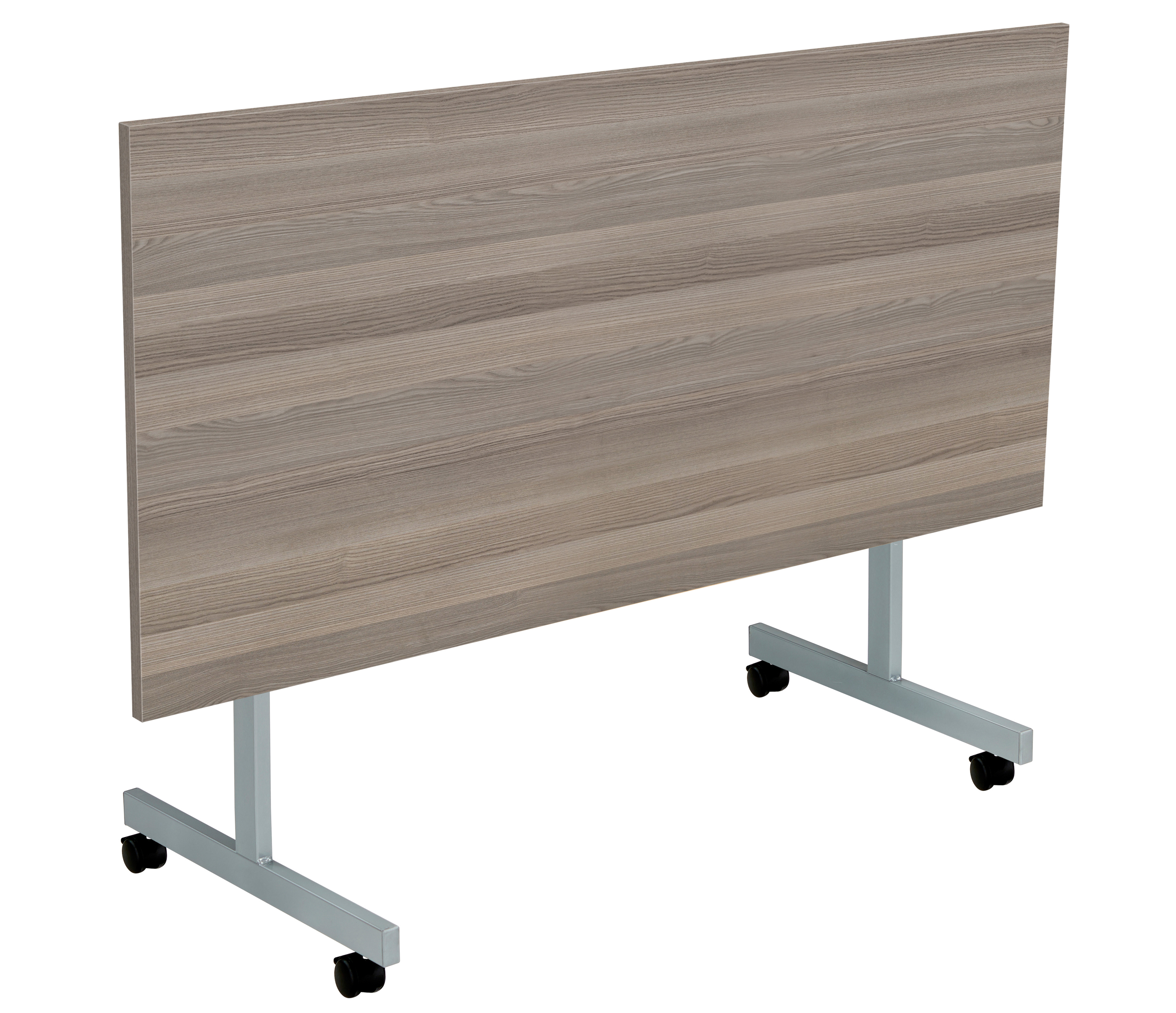 One Eighty Rectangular Tilting Table (FSC) | 1600 X 700 | Grey Oak/Silver thumbnail 2