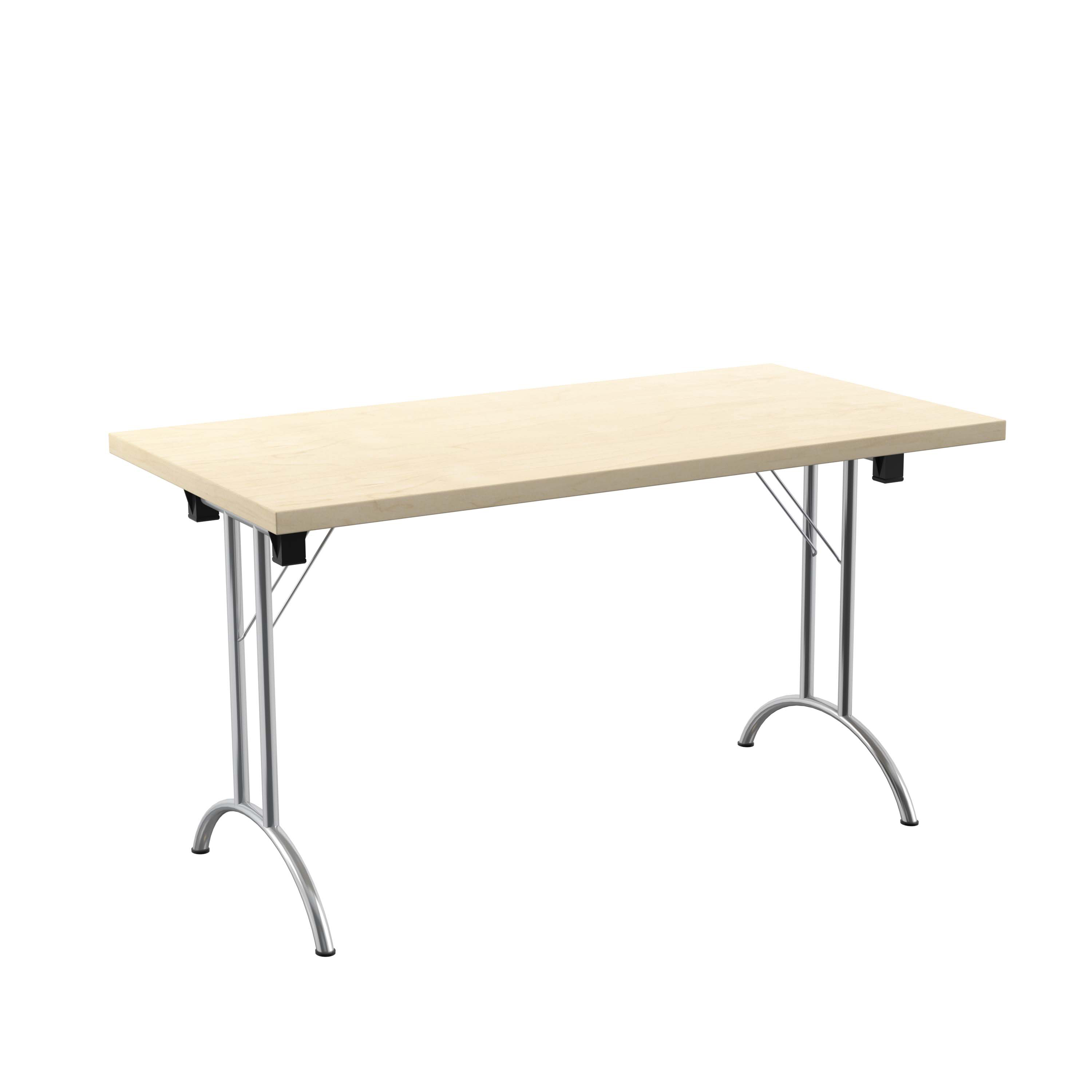 One Union Rectangular Folding Table (FSC) | 1400 X 700 | Maple/Chrome