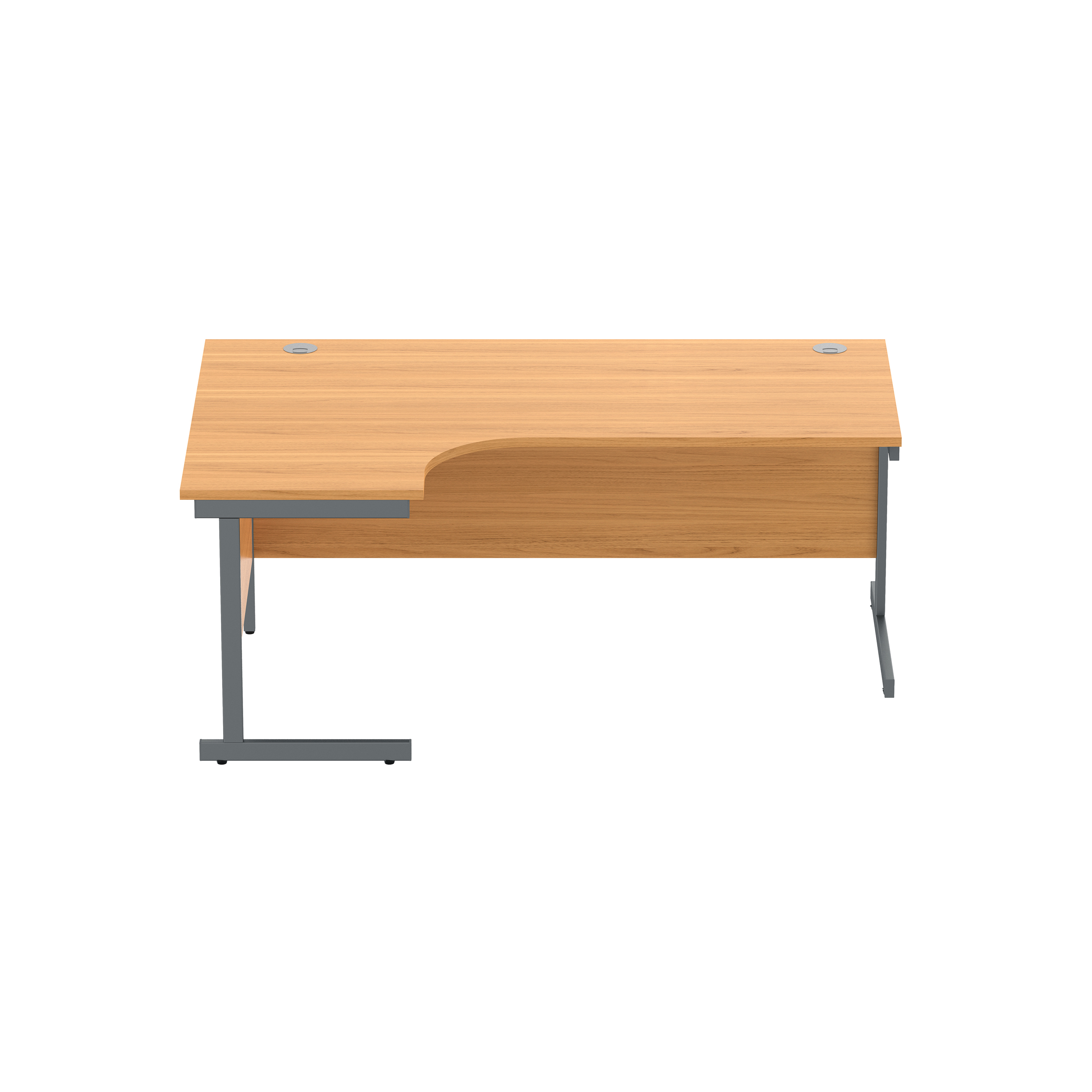 Office Left Hand Corner Desk with Steel Single Upright Cantilever Frame (FSC) | 1800X1200 | Norwegian Beech/Graphite thumbnail 2
