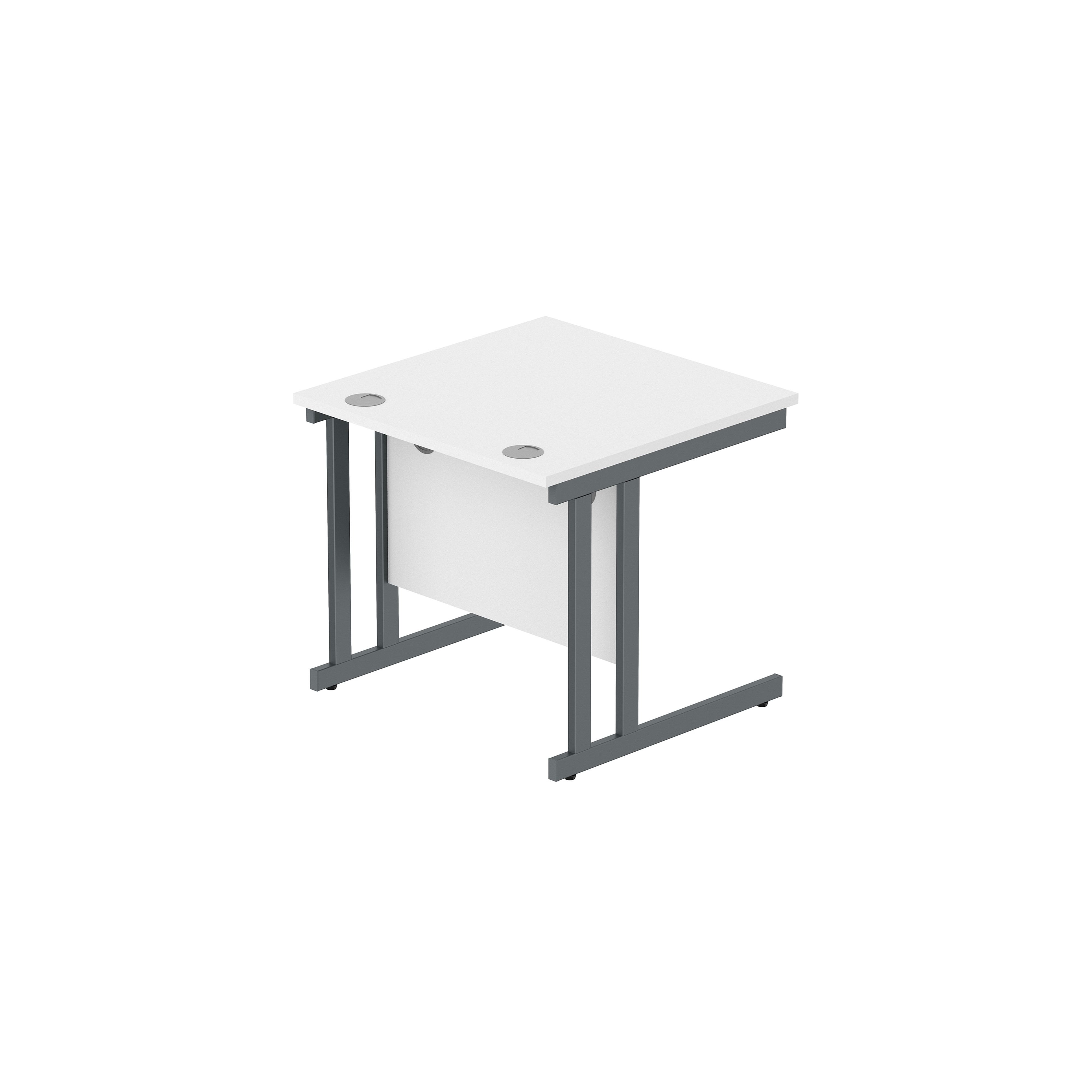 Office Rectangular Desk with Steel Double Upright Cantilever Frame (FSC) | 800X800 | Arctic White/Graphite thumbnail 5
