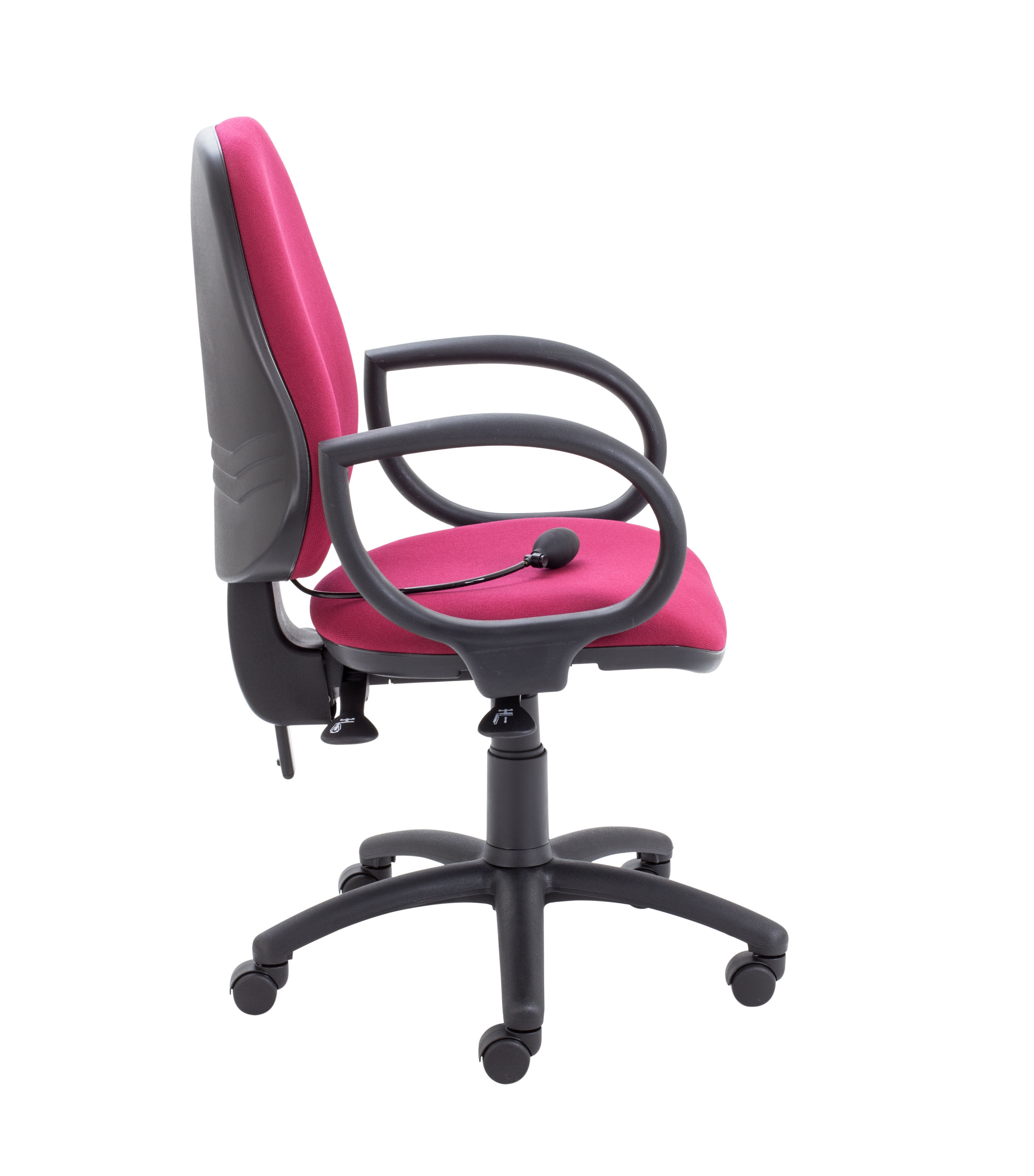 Calypso Ergo 2 Lever Office Chair with Lumbar Pump | Fixed Arms | Claret thumbnail 3
