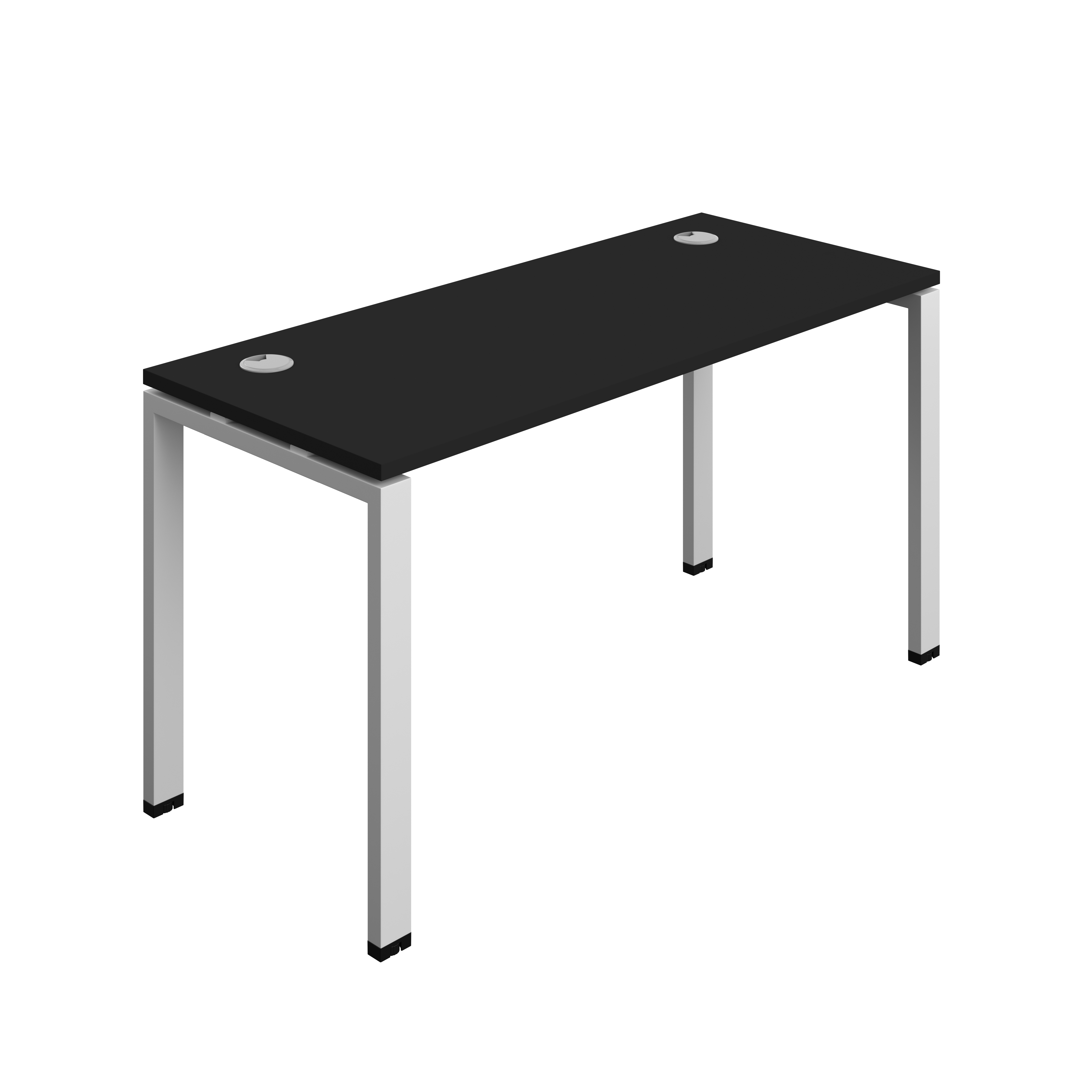 Synergy Bench with Cable Ports: 1 Person (FSC) : Goal Post Leg : 1400 | 600 | Black/Silver