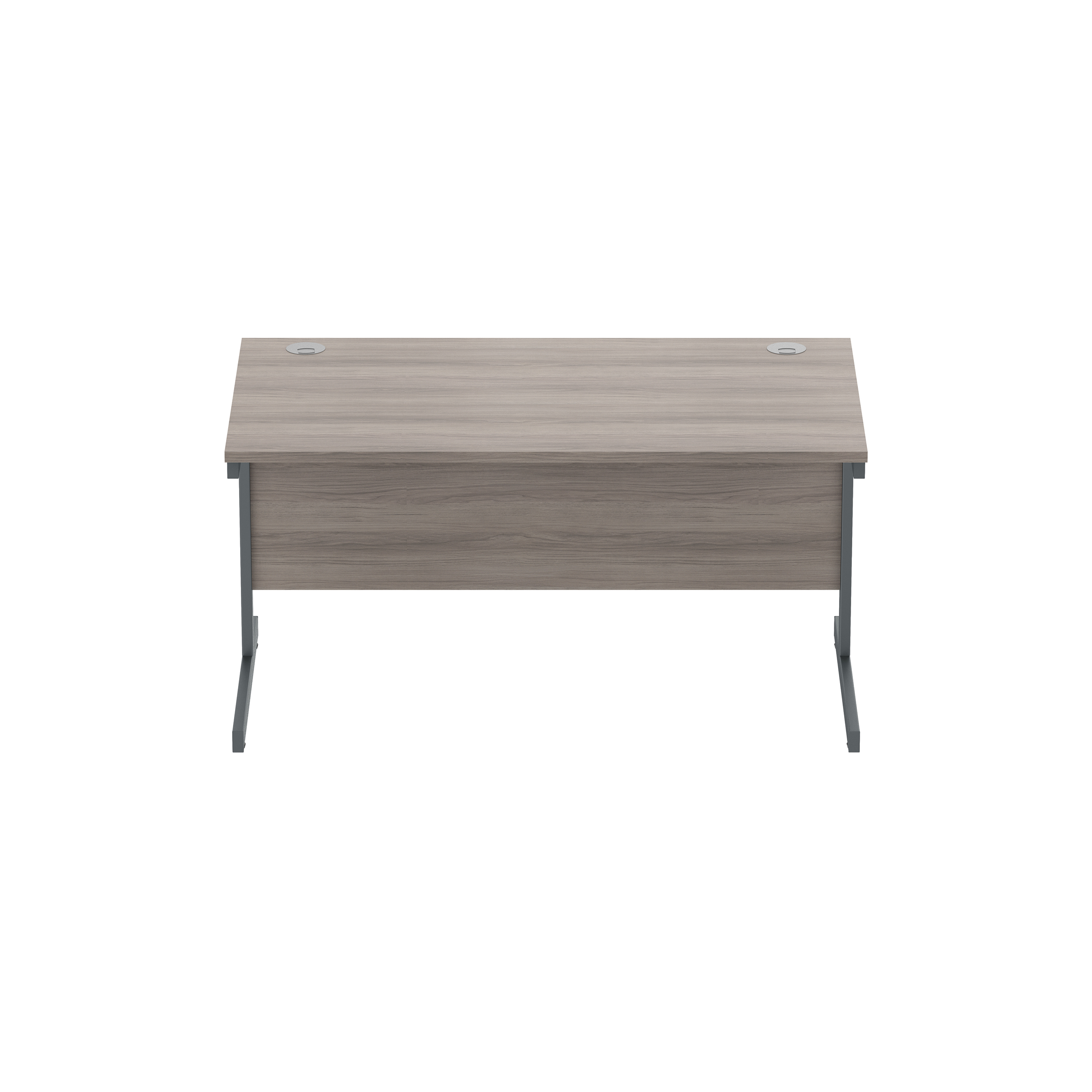 Office Rectangular Desk with Steel Single Upright Cantilever Frame (FSC) | 1400X800 | Alaskan Grey Oak/Graphite thumbnail 3