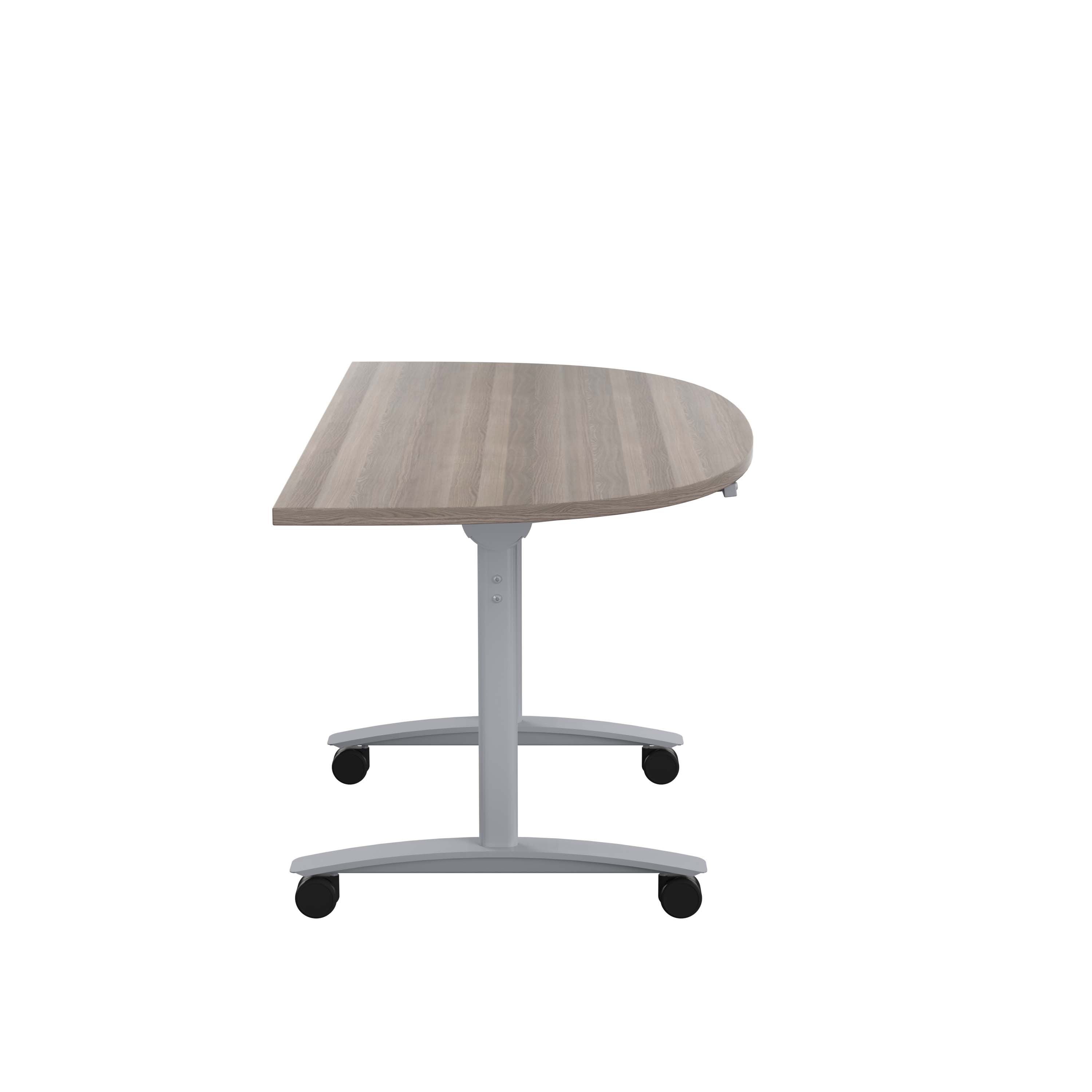 One D-End Tilting Table (FSC) | 1400 X 700 | Grey Oak/Silver thumbnail 3
