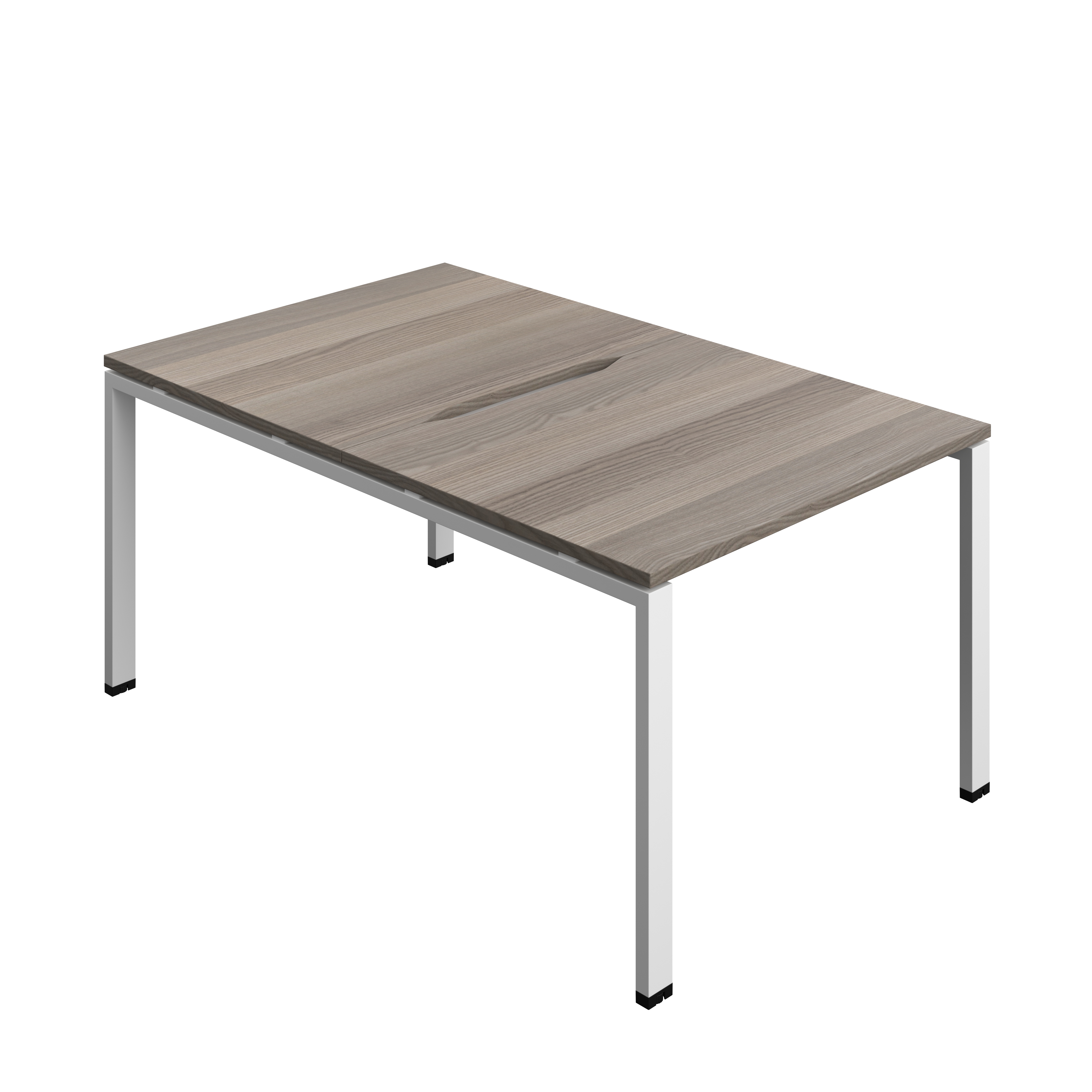 Synergy Bench with Cut Out: 2 Person (FSC) : Goal Post Leg : 1000 | 800 | Grey Oak/White