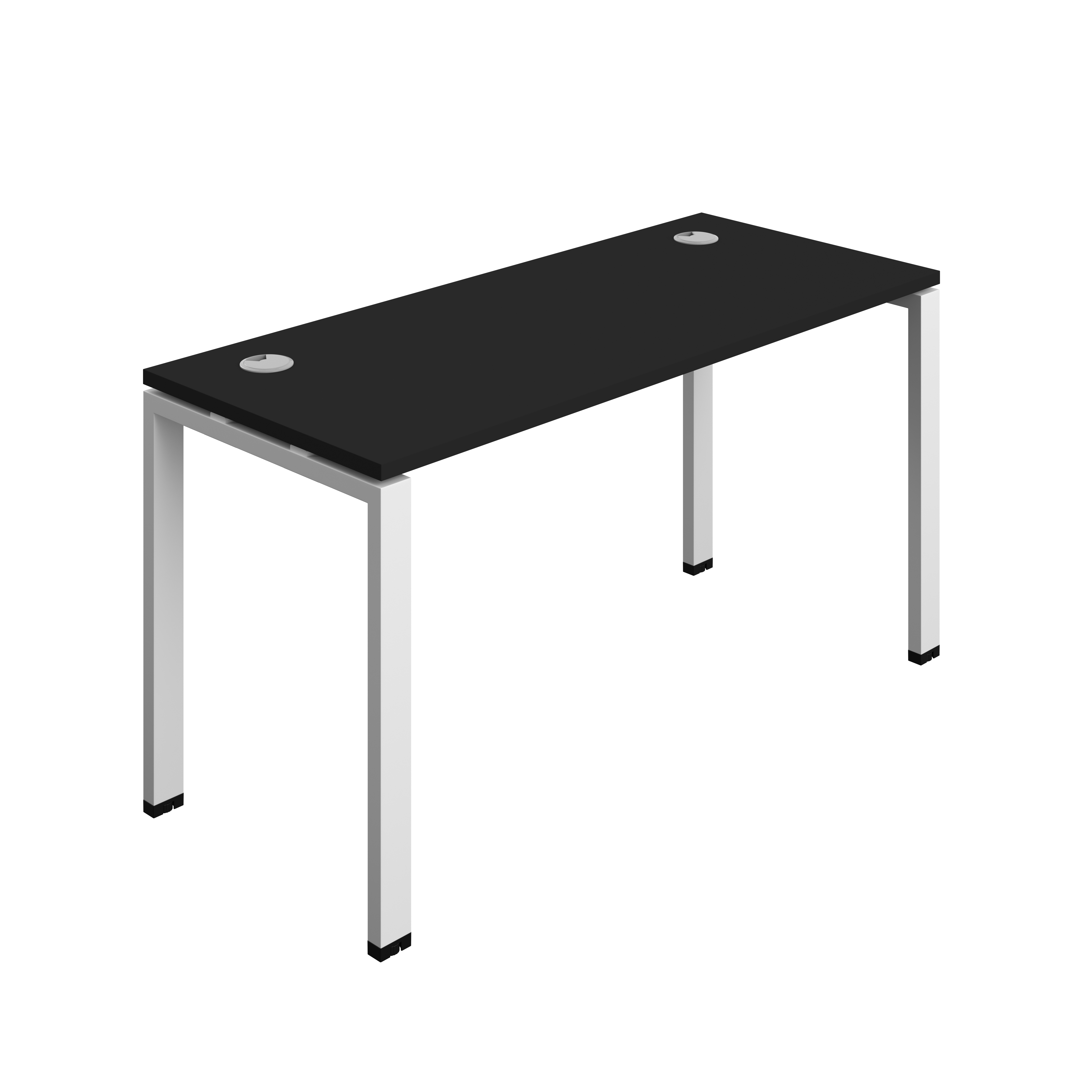 Synergy Bench with Cable Ports: 1 Person (FSC) : Goal Post Leg : 1400 | 600 | Black/White