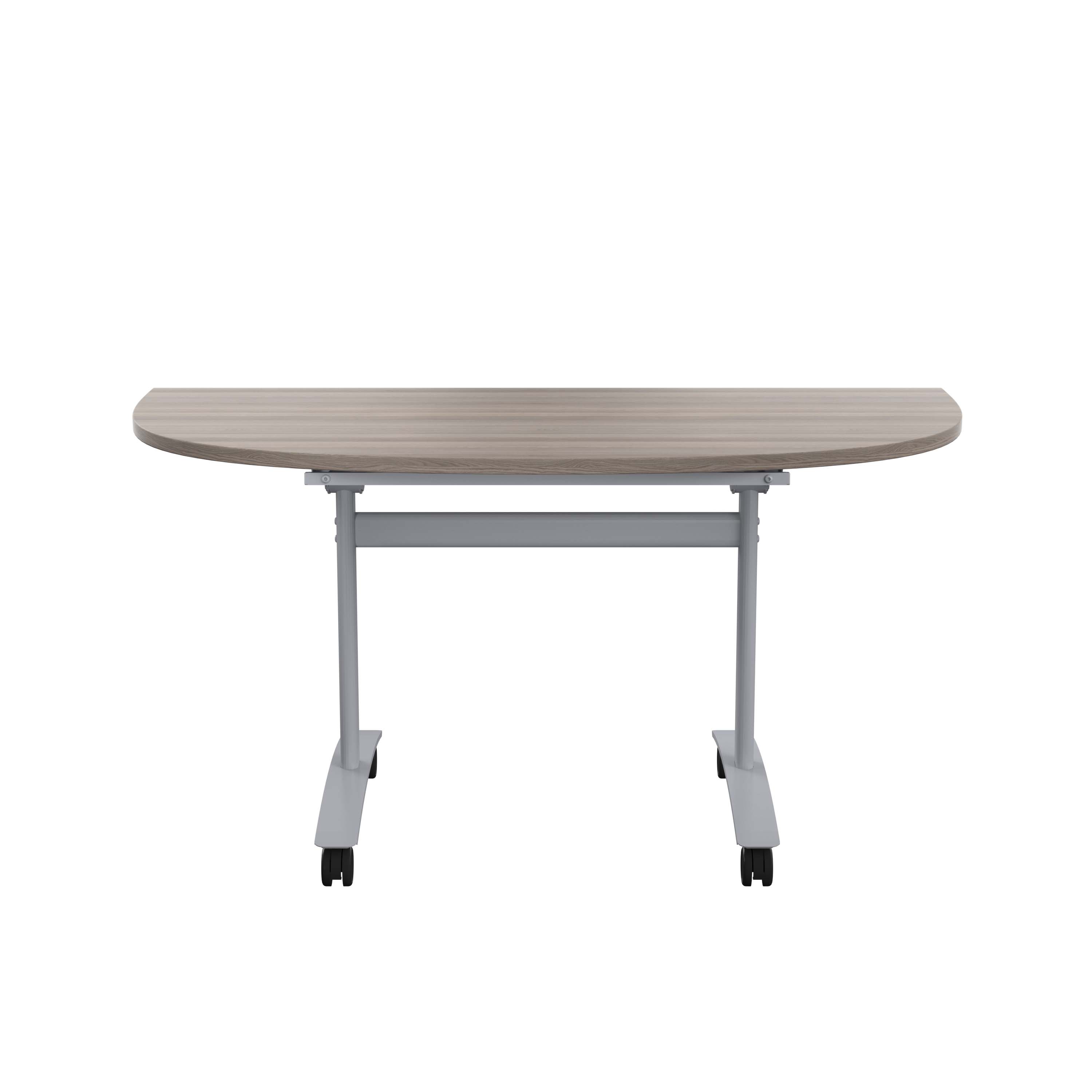 One D-End Tilting Table (FSC) | 1400 X 700 | Grey Oak/Silver thumbnail 2