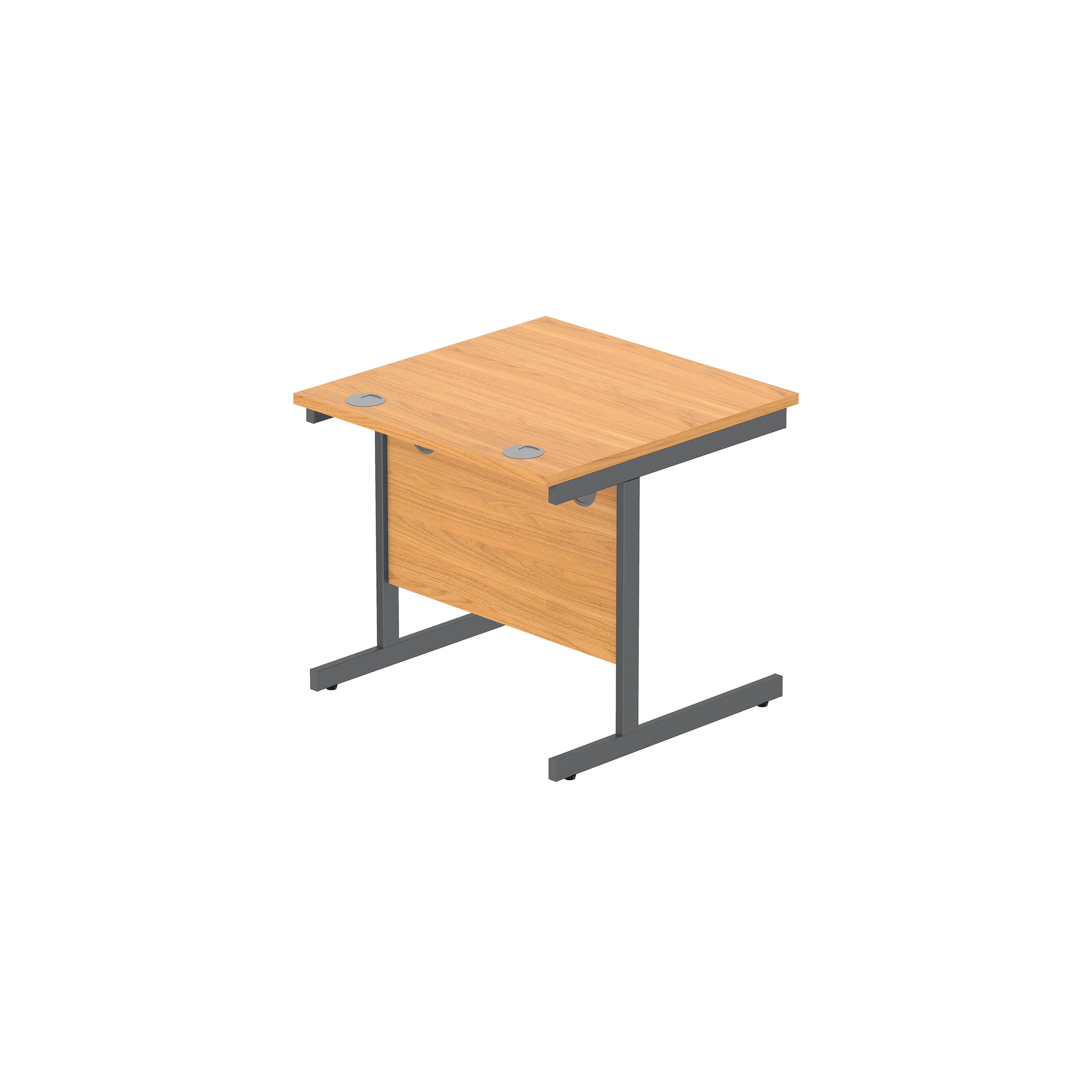 Office Rectangular Desk with Steel Single Upright Cantilever Frame (FSC) | 800X800 | Norwegian Beech/Graphite thumbnail 5