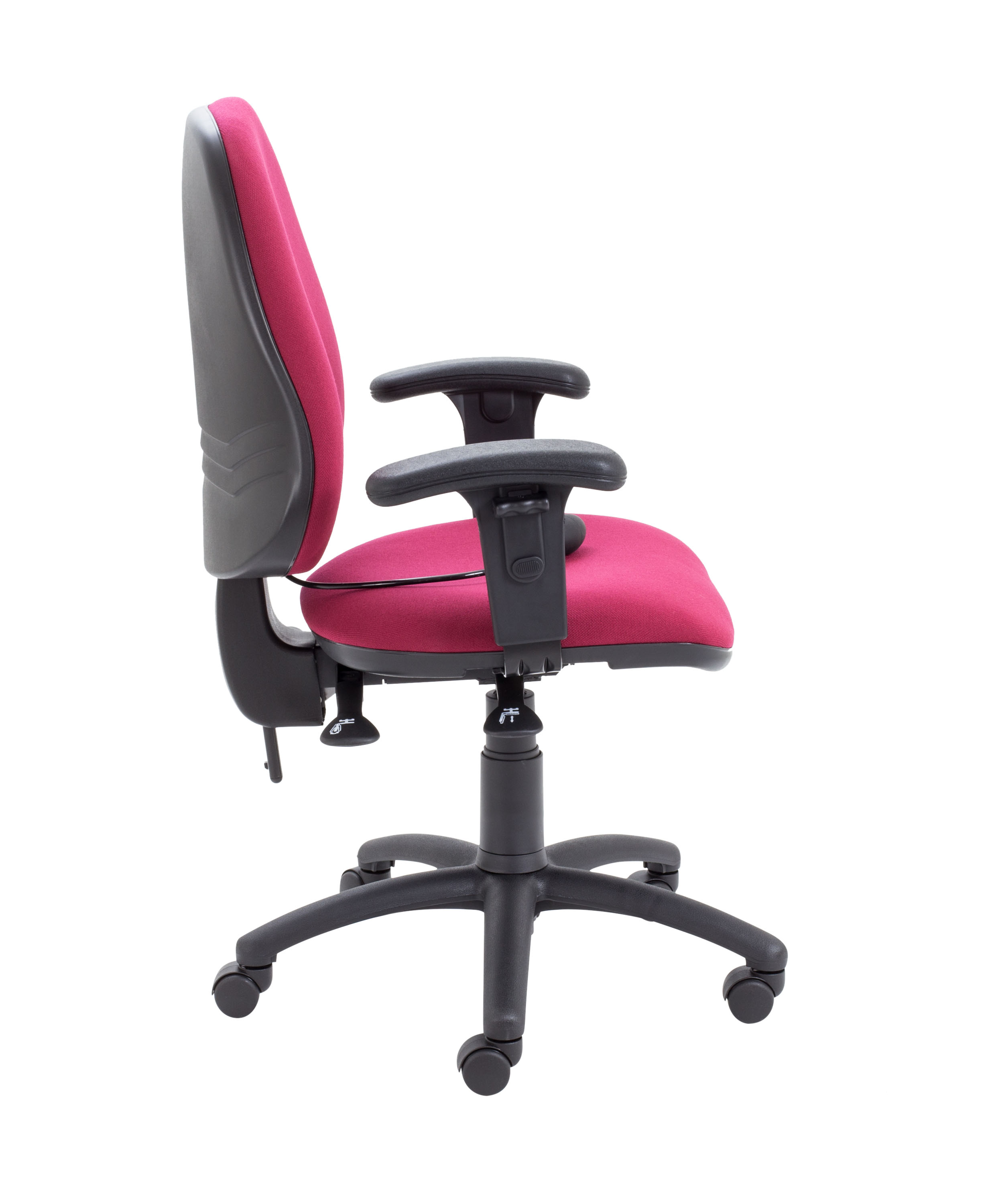 Calypso Ergo 2 Lever Office Chair with Lumbar Pump | Adjustable Arms | Claret thumbnail 3