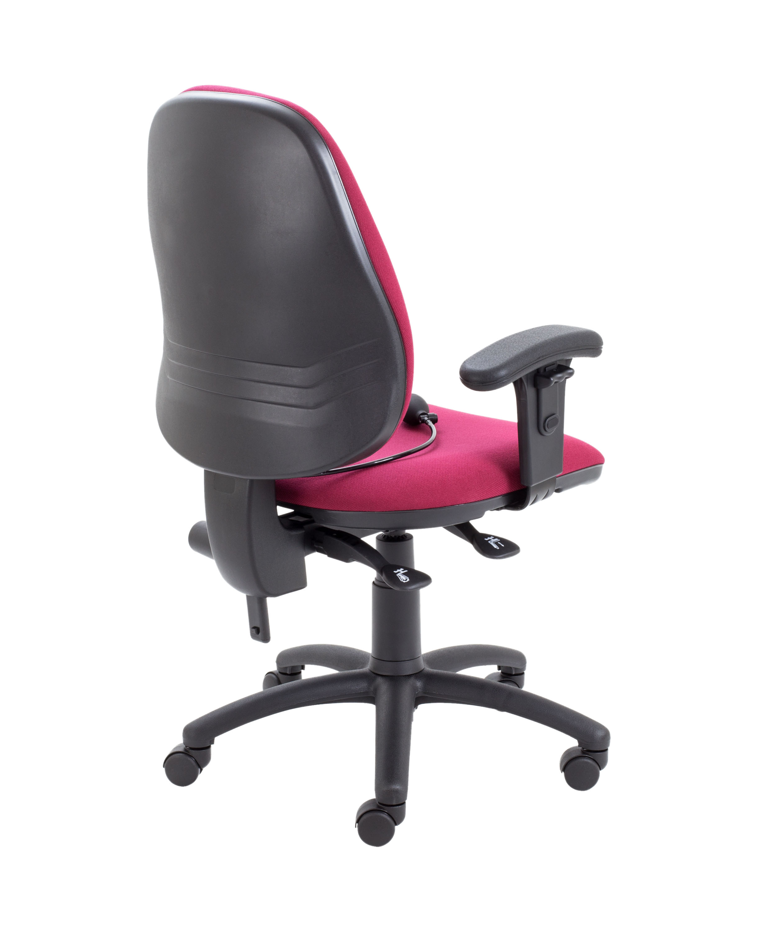 Calypso Ergo 2 Lever Office Chair with Lumbar Pump | Adjustable Arms | Claret thumbnail 4