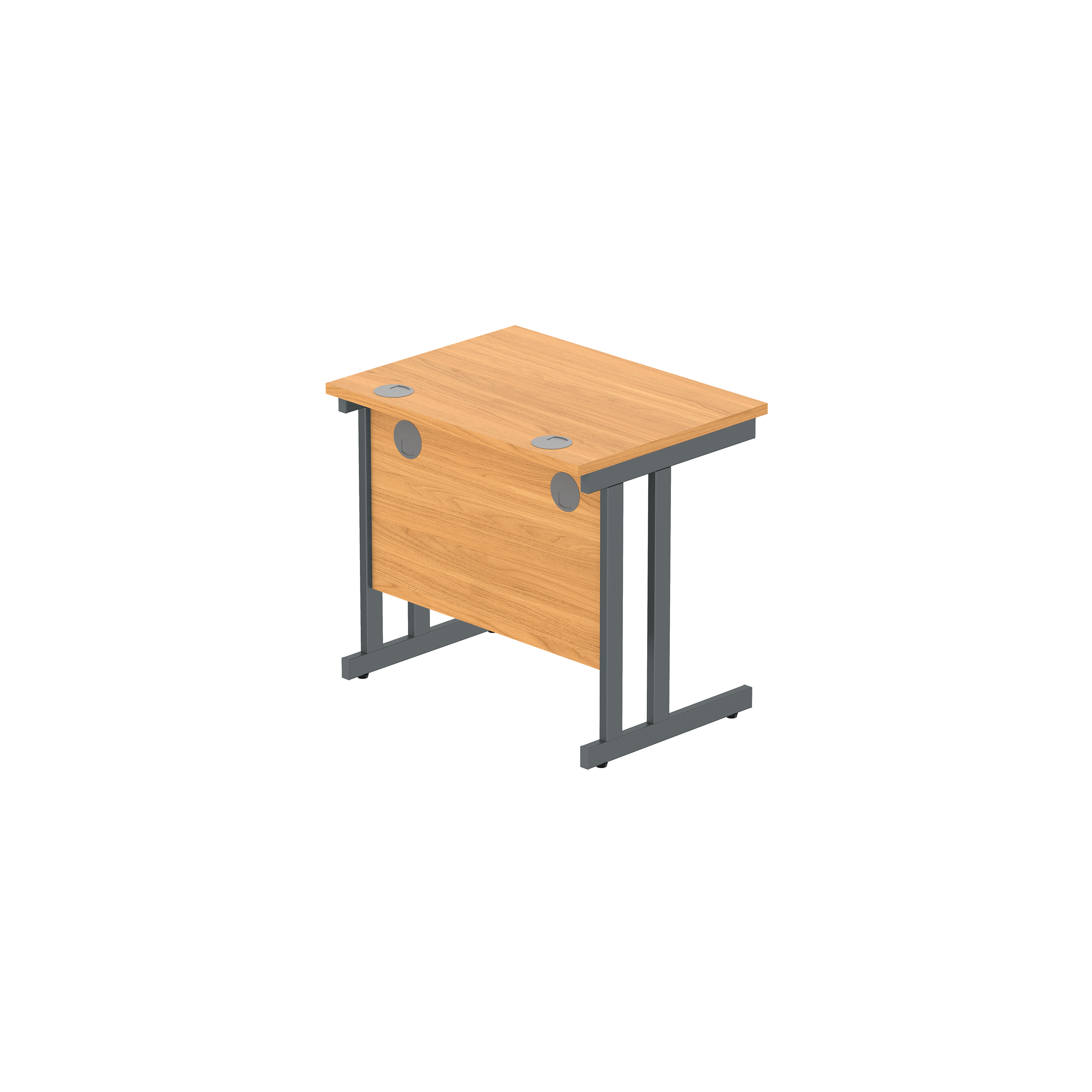 Office Rectangular Desk with Steel Double Upright Cantilever Frame (FSC) | 800X600 | Norwegian Beech/Graphite thumbnail 6