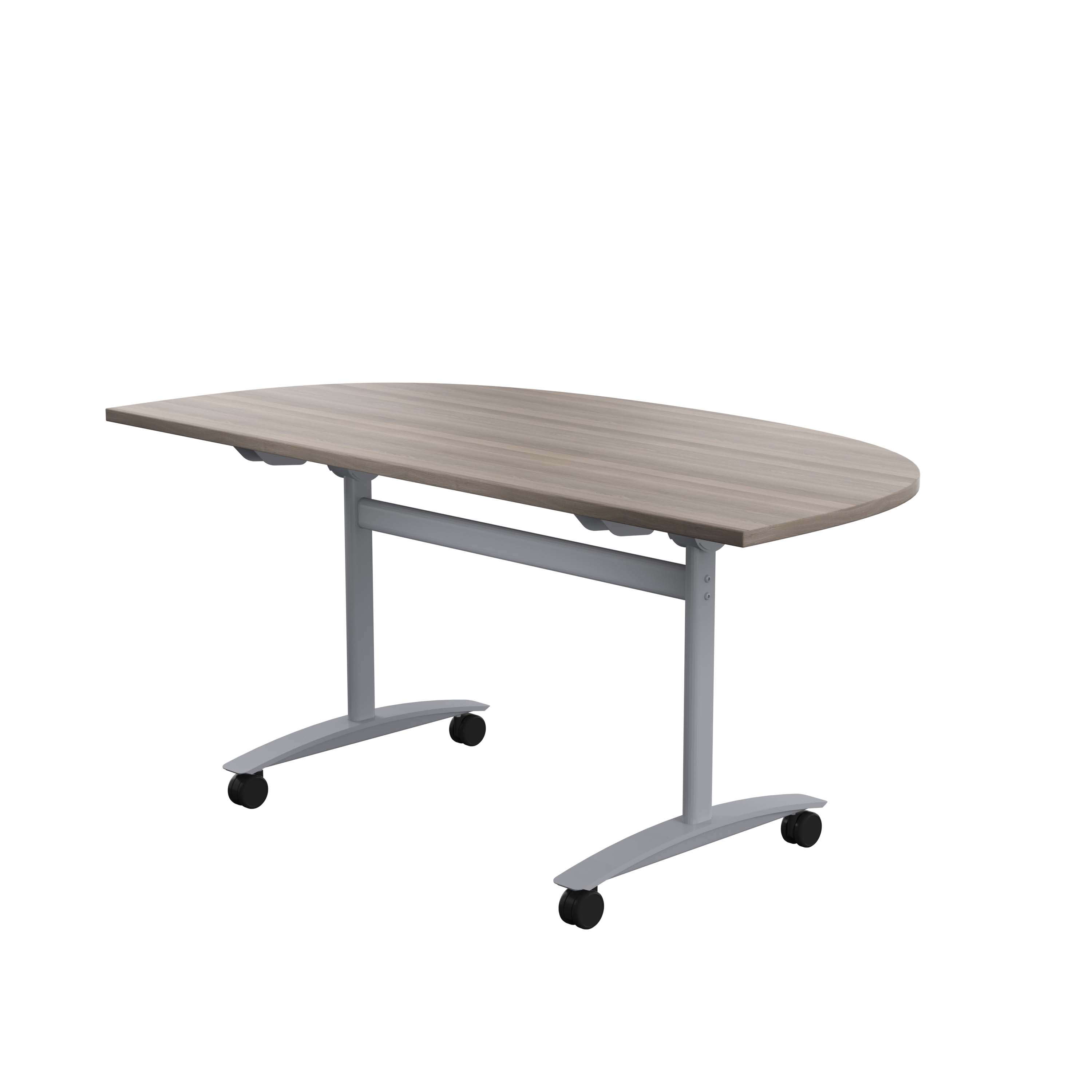 One D-End Tilting Table (FSC) | 1600 X 800 | Grey Oak/Silver thumbnail 4