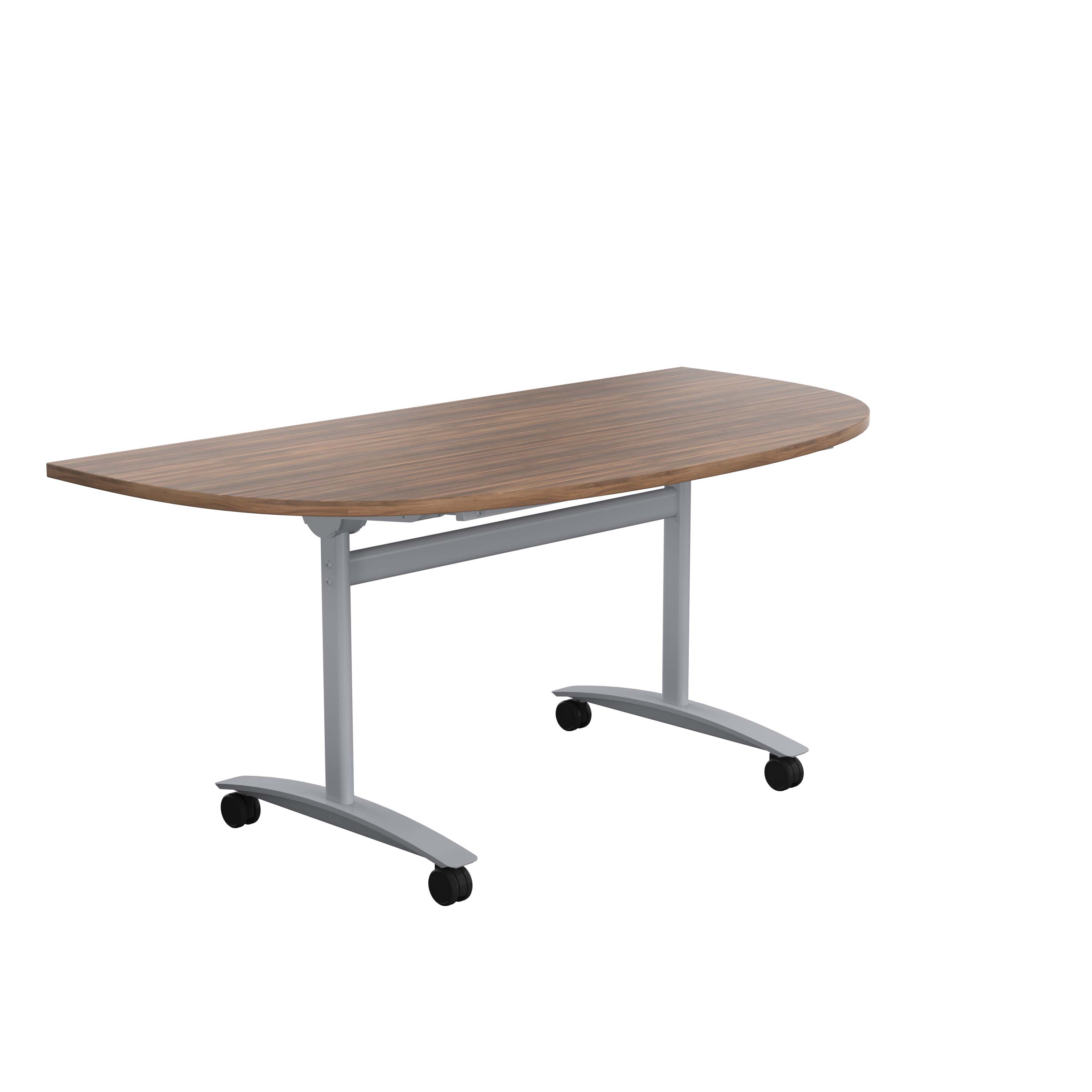 One D-End Tilting Table (FSC) | 1600 X 800 | Dark Walnut/Silver