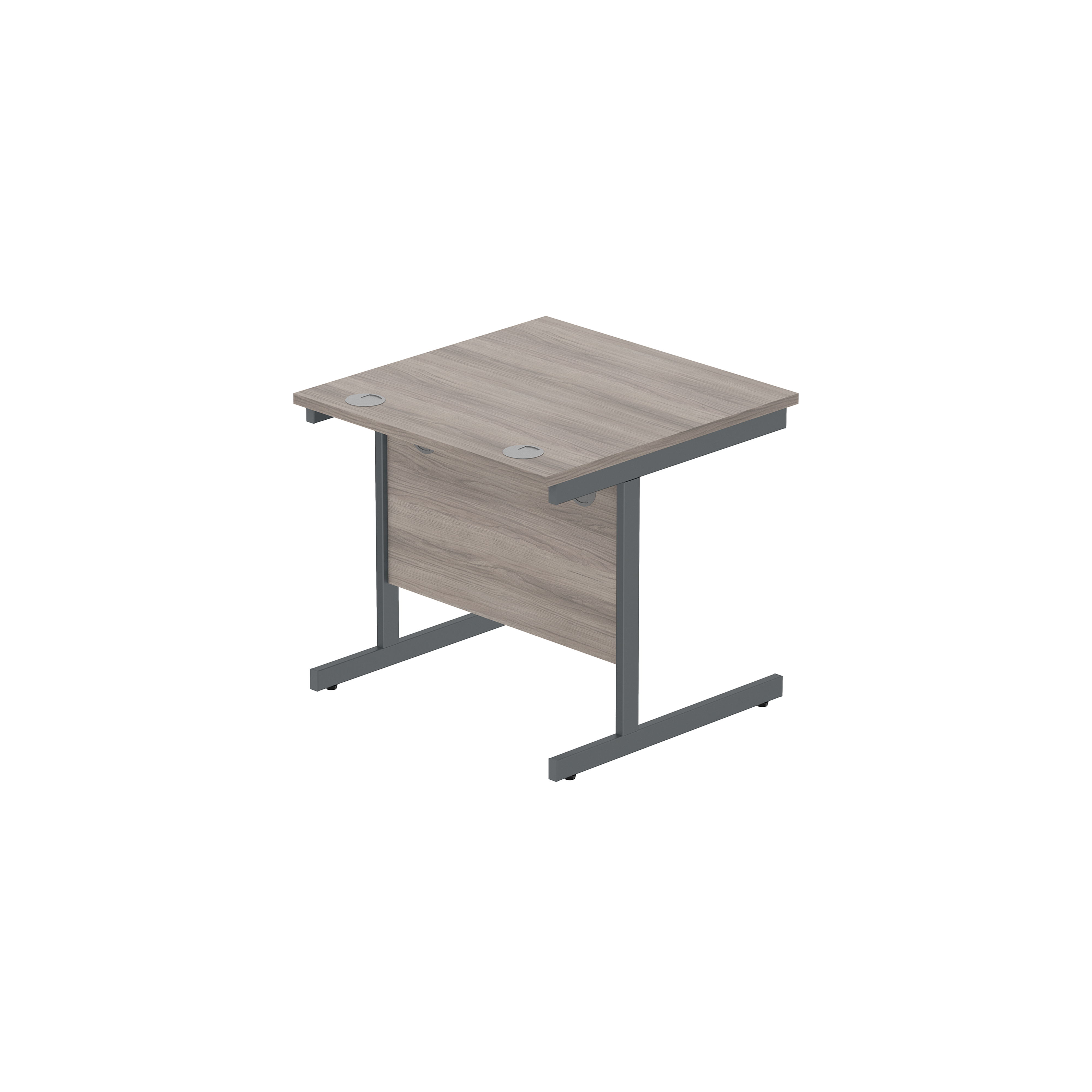 Office Rectangular Desk with Steel Single Upright Cantilever Frame (FSC) | 800X800 | Alaskan Grey Oak/Graphite thumbnail 5