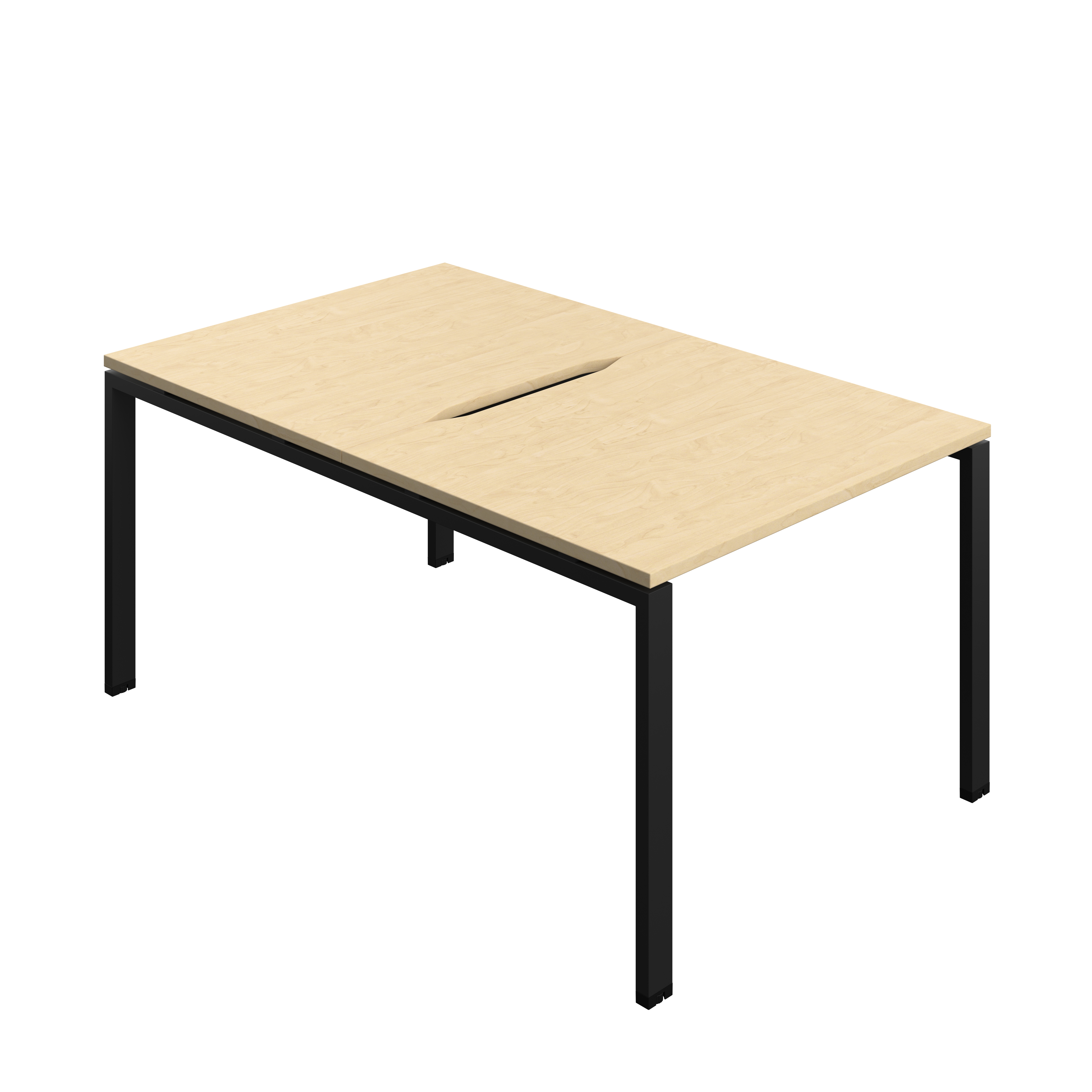 Synergy Bench with Cut Out: 2 Person (FSC) : Goal Post Leg : 1000 | 800 | Maple/Black