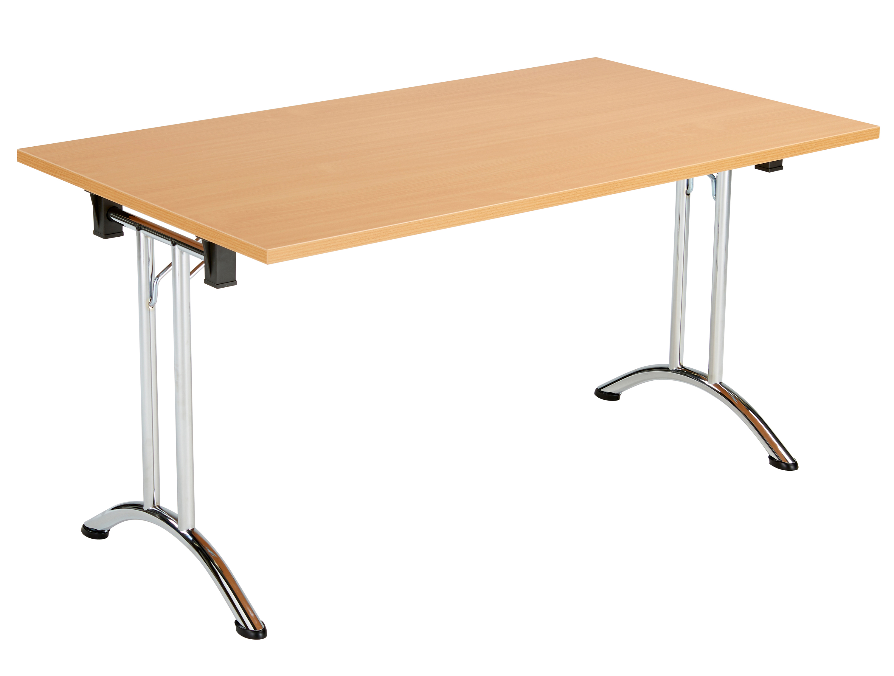 One Union Rectangular Folding Table (FSC) | 1400 X 700 | Beech/Chrome