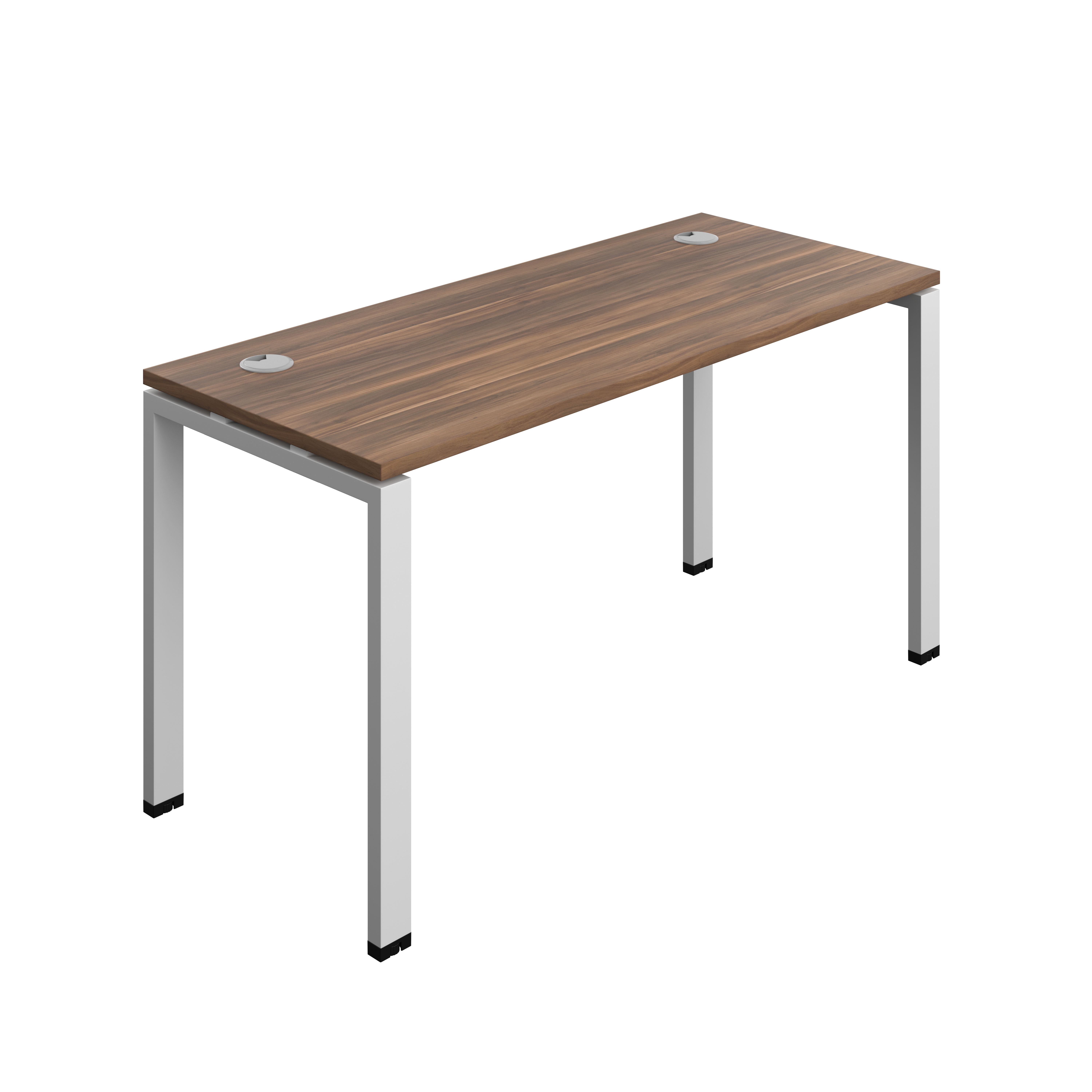 Synergy Bench with Cable Ports: 1 Person (FSC) : Goal Post Leg : 1400 | 600 | Dark Walnut/Silver