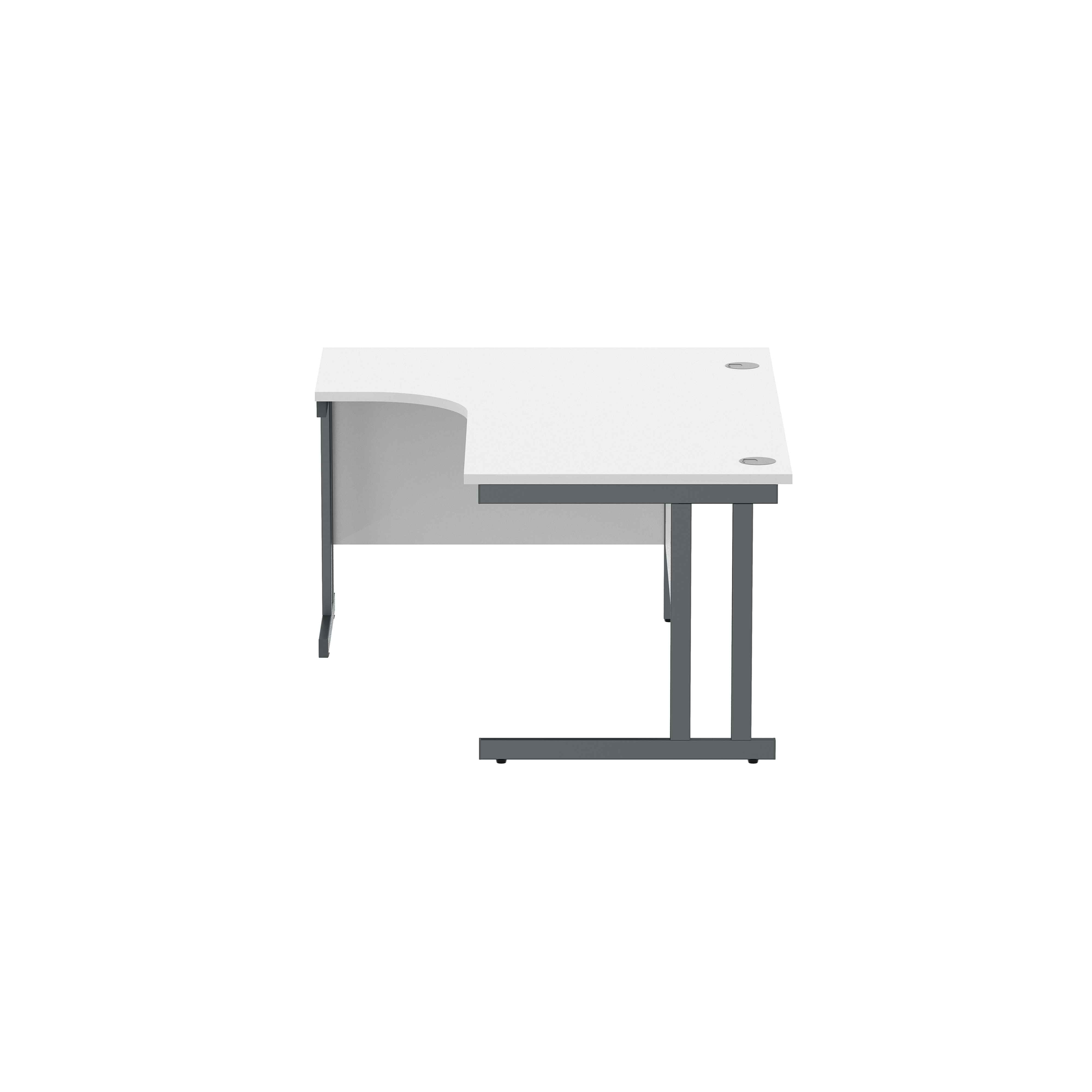 Office Left Hand Corner Desk with Steel Double Upright Cantilever Frame (FSC) | 1600X1200 | Arctic White/Graphite thumbnail 4