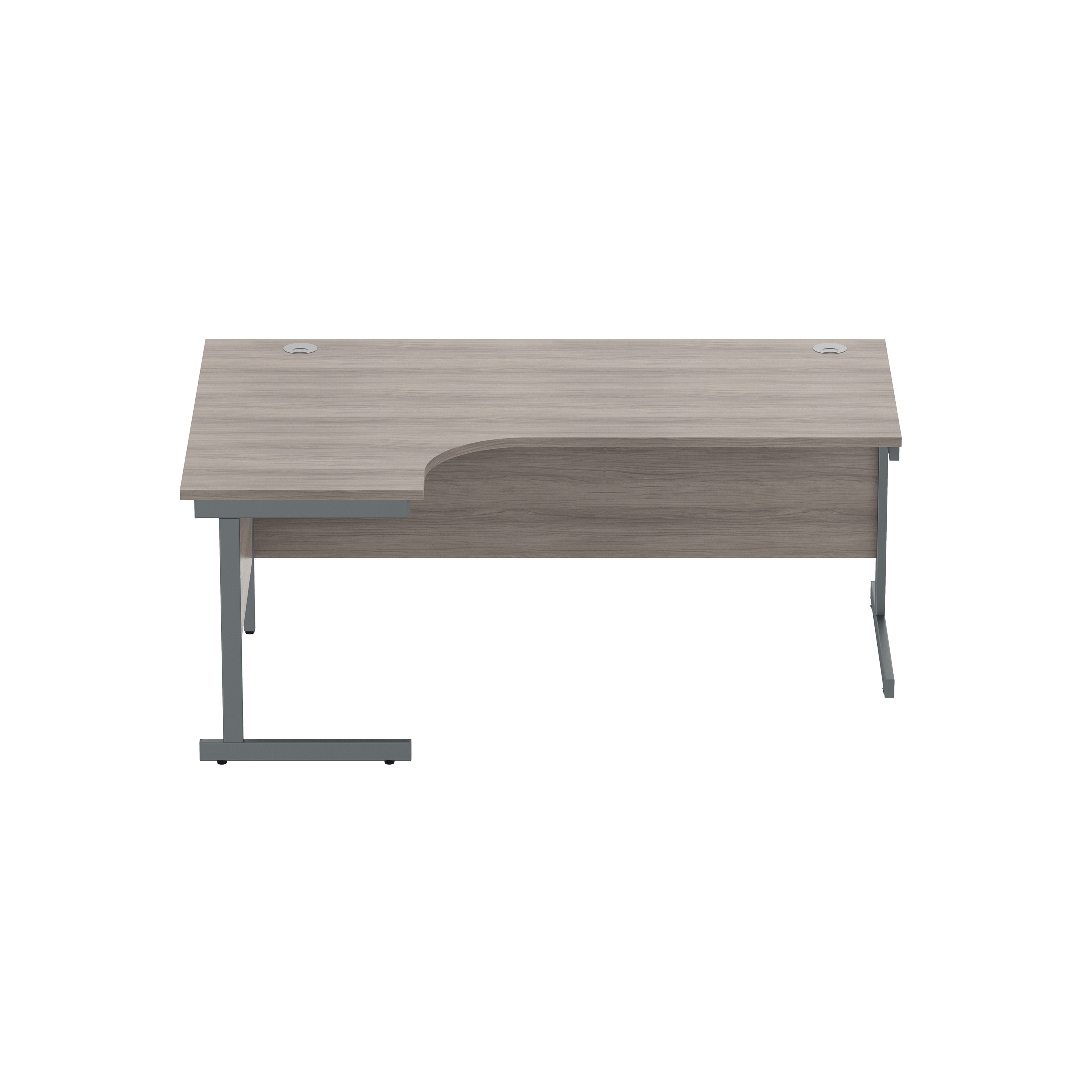 Office Left Hand Corner Desk with Steel Single Upright Cantilever Frame (FSC) | 1800X1200 | Alaskan Grey Oak/Graphite thumbnail 2
