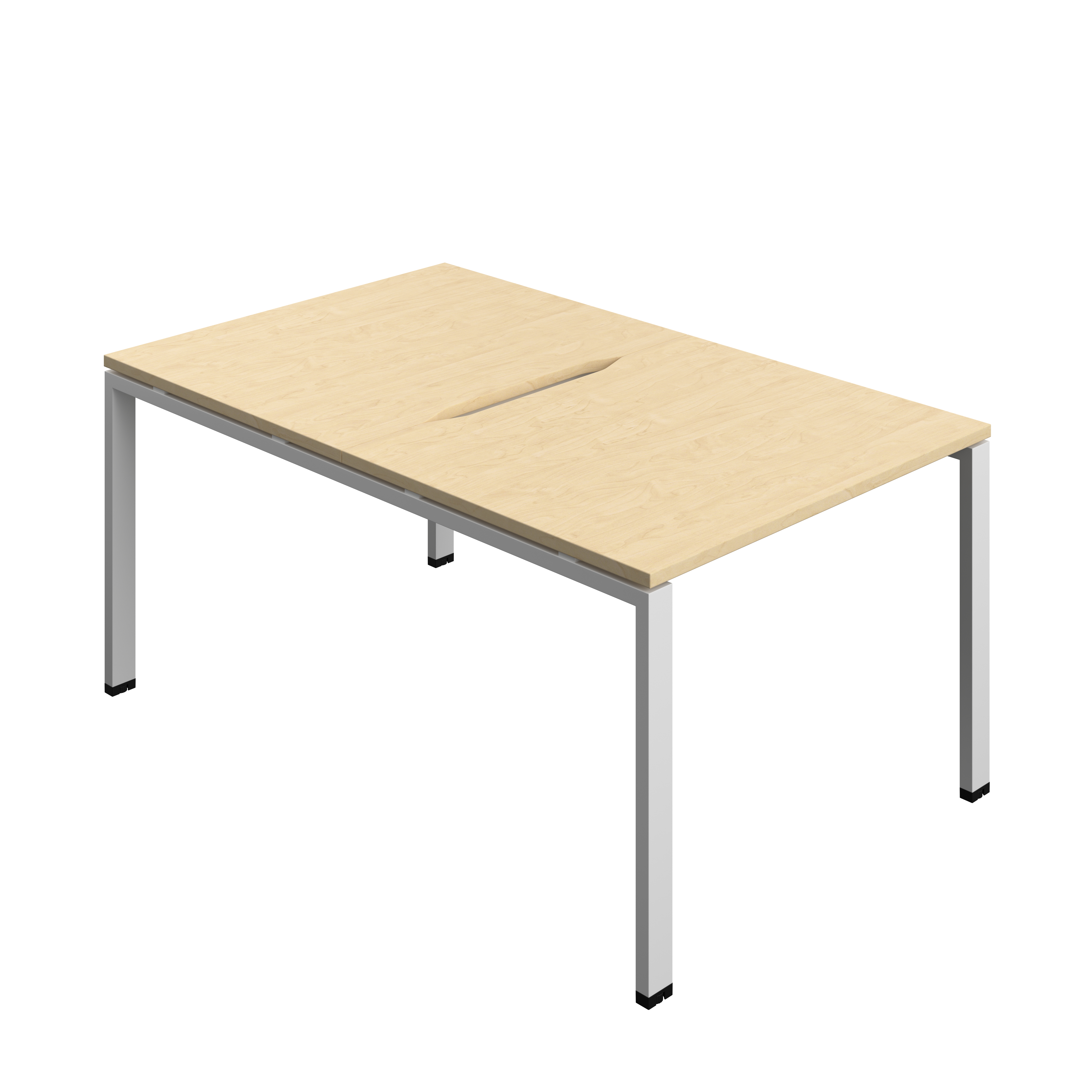 Synergy Bench with Cut Out: 2 Person (FSC) : Goal Post Leg : 1000 | 800 | Maple/Silver