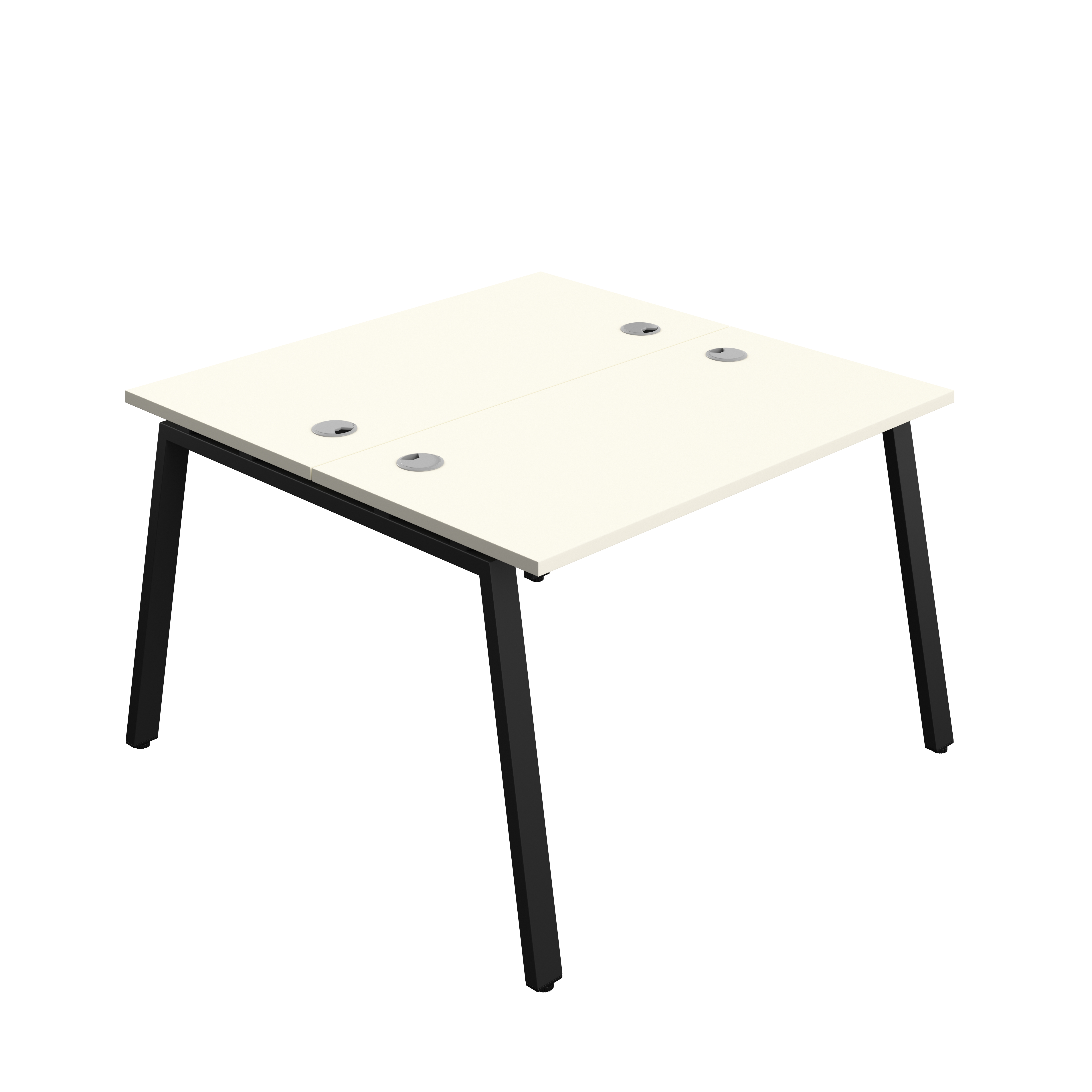Synergy Bench with Cable Ports: 2 Person (FSC) : A-Frame Leg : 1200 | 600 | White/Black