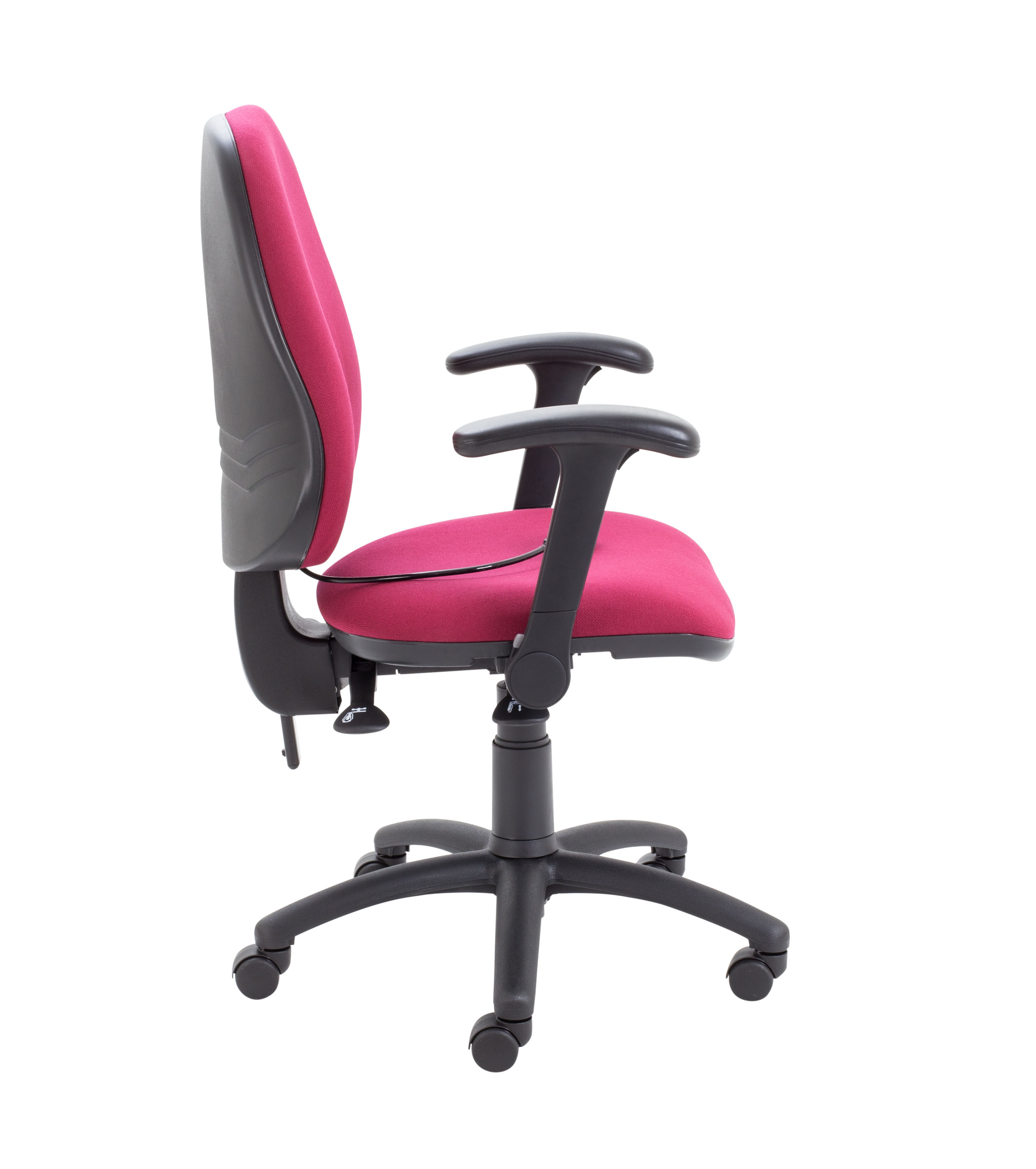 Calypso Ergo 2 Lever Office Chair with Lumbar Pump | Folding Arms | Claret thumbnail 3