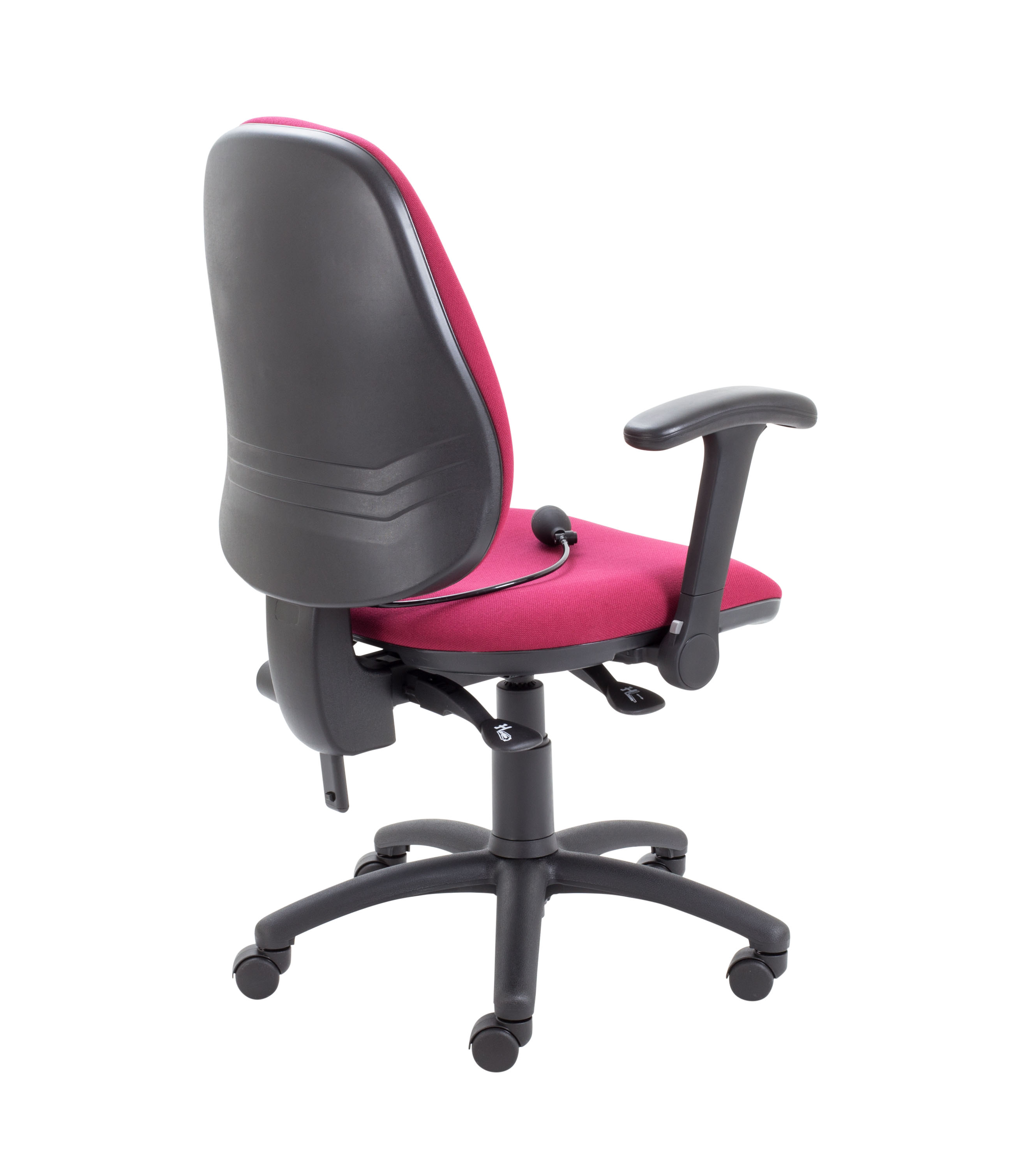 Calypso Ergo 2 Lever Office Chair with Lumbar Pump | Folding Arms | Claret thumbnail 4