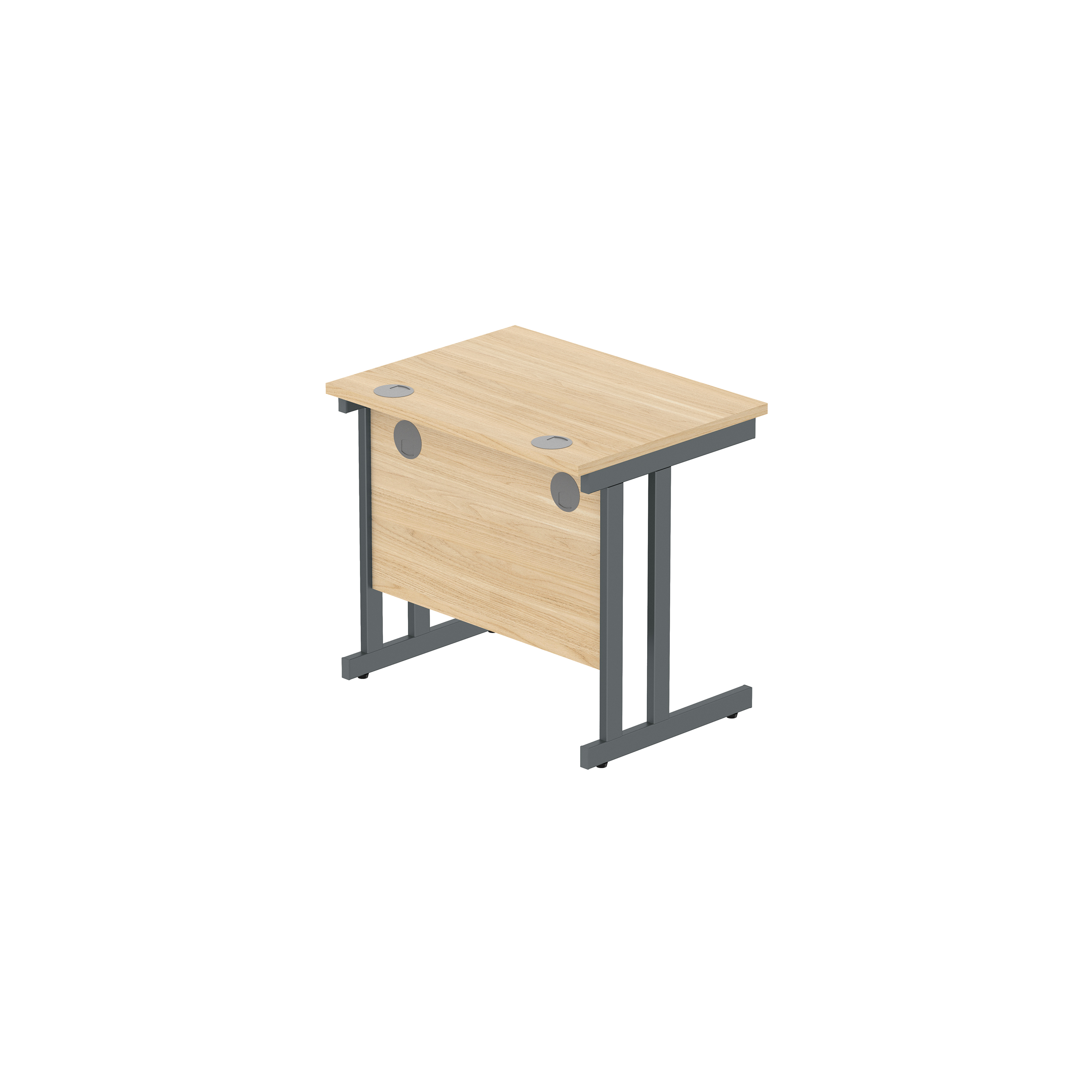 Office Rectangular Desk with Steel Double Upright Cantilever Frame (FSC) | 800X600 | Canadian Oak/Graphite thumbnail 6