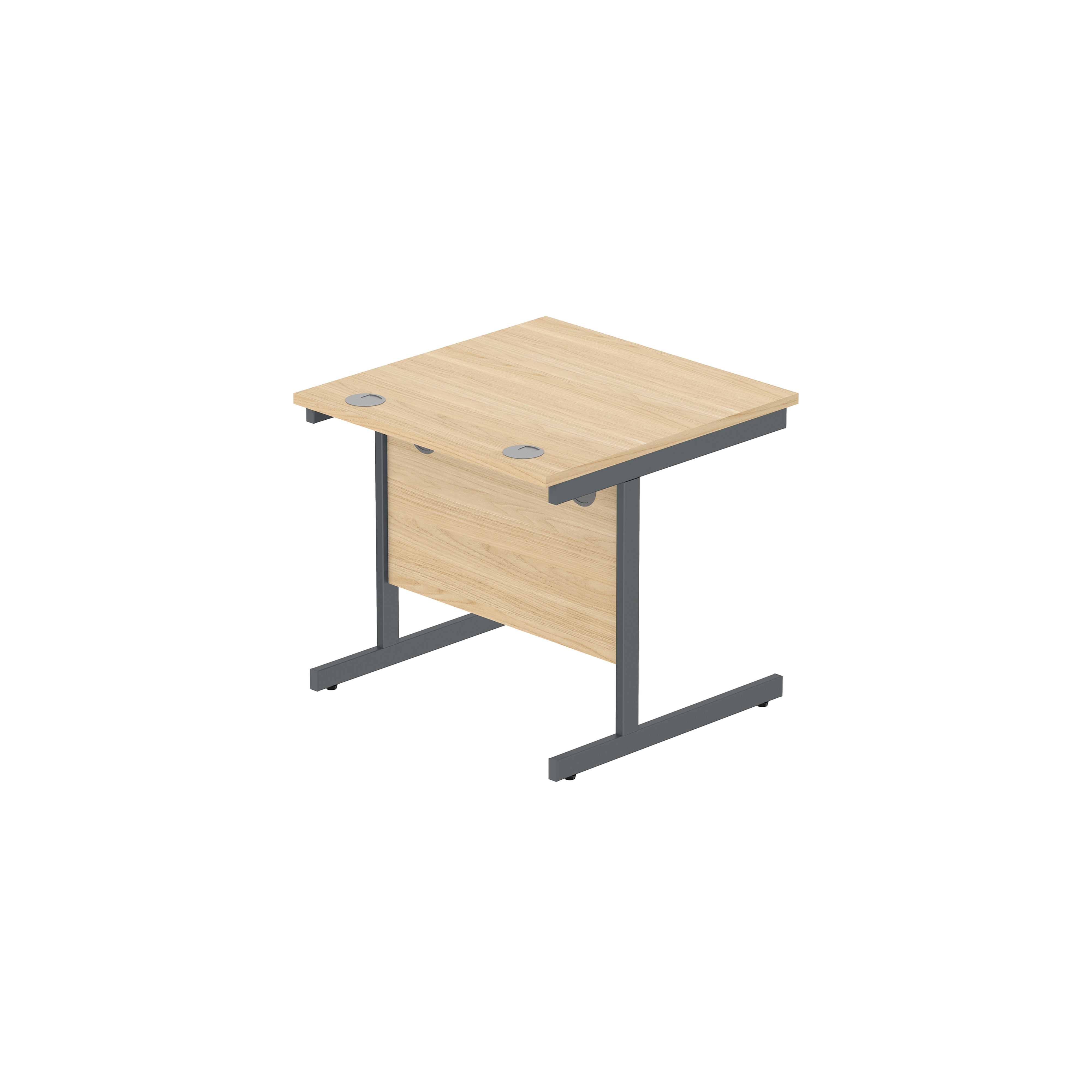 Office Rectangular Desk with Steel Single Upright Cantilever Frame (FSC) | 800X800 | Canadian Oak/Graphite thumbnail 5