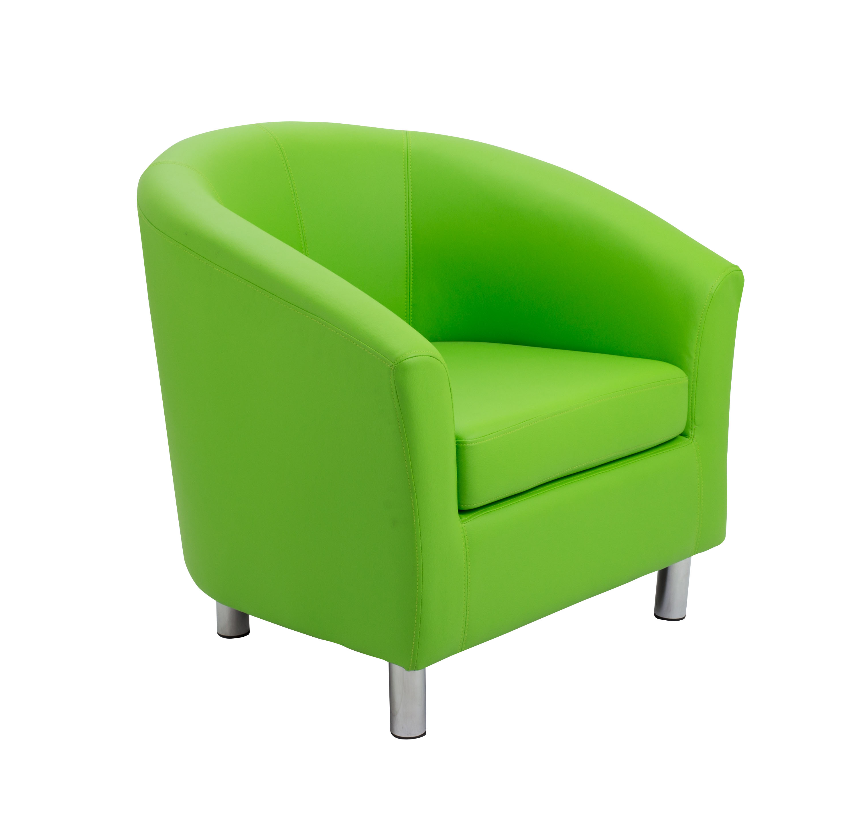 Tub Armchair with Metal Feet | Lime PU