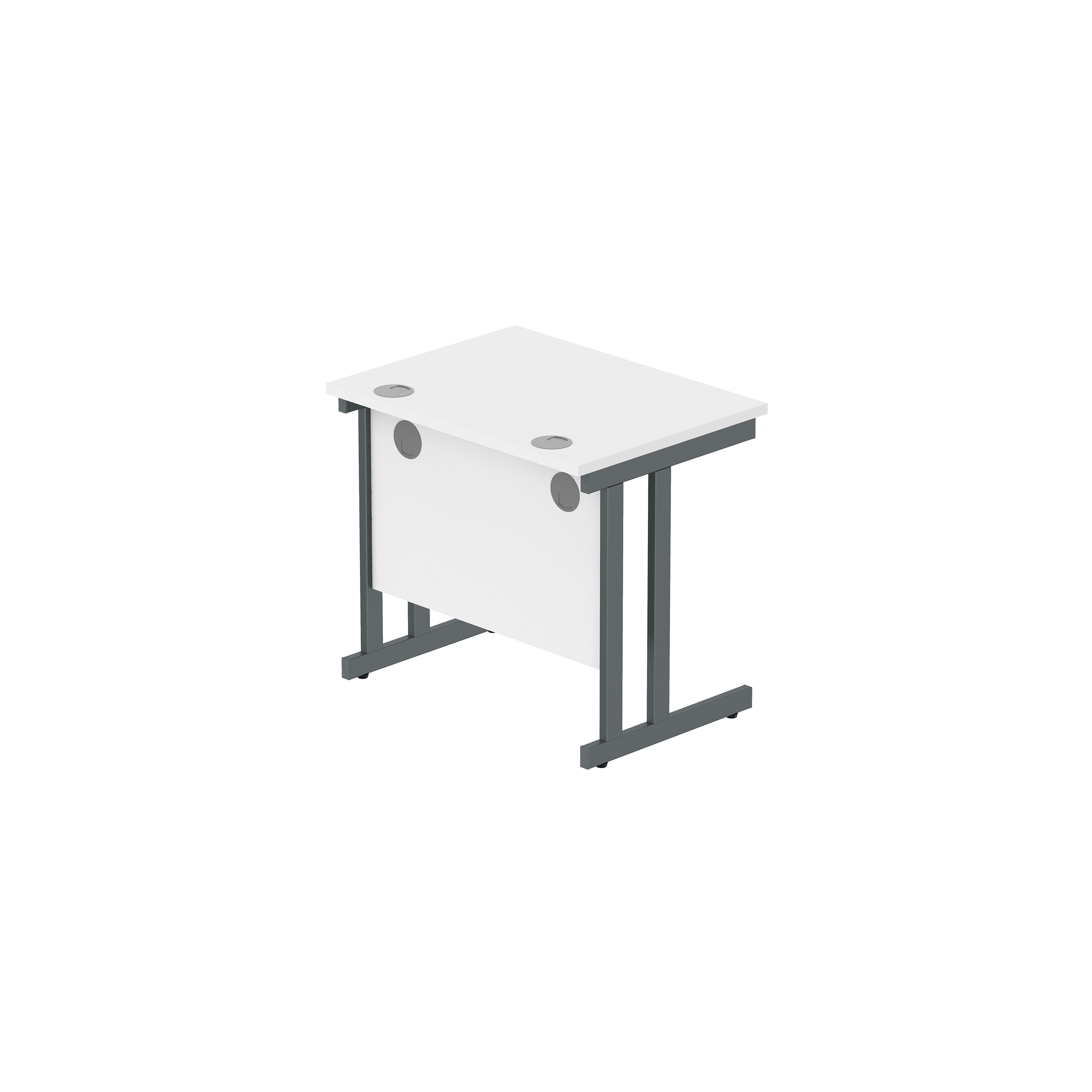 Office Rectangular Desk with Steel Double Upright Cantilever Frame (FSC) | 800X600 | Arctic White/Graphite thumbnail 6