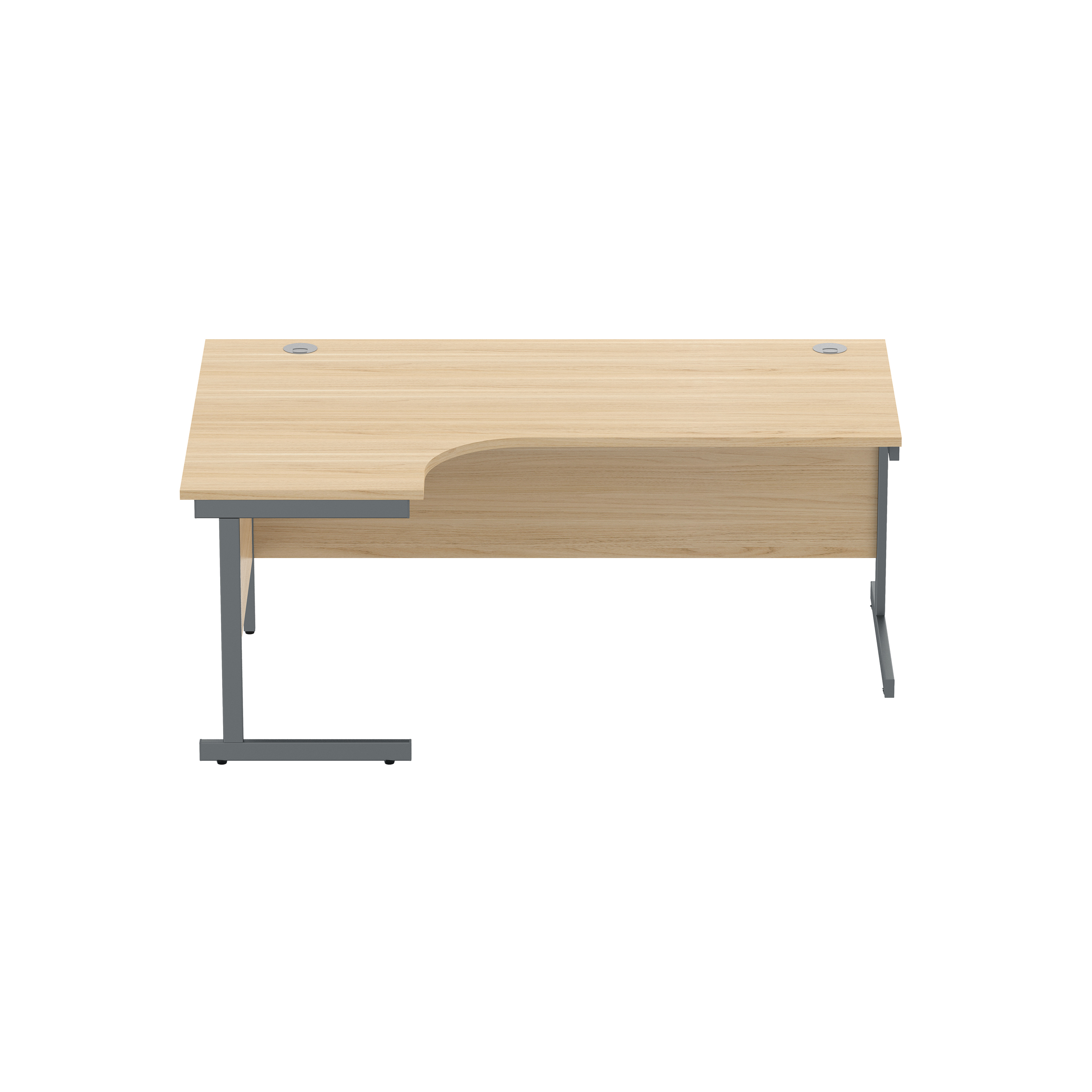 Office Left Hand Corner Desk with Steel Single Upright Cantilever Frame (FSC) | 1800X1200 | Canadian Oak/Graphite thumbnail 2