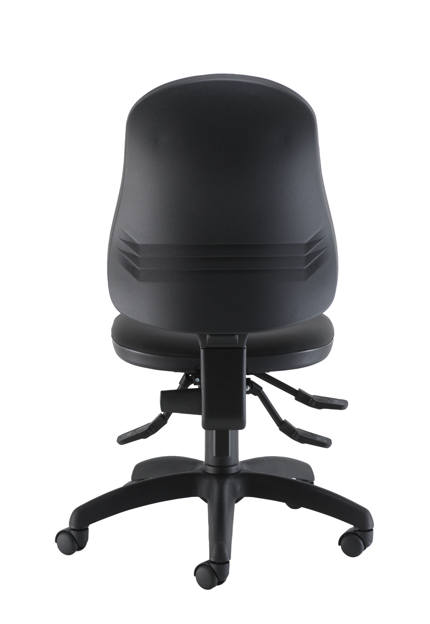 Calypso Ergo 2 Lever Office Chair with Lumbar Pump | No Arms | Black PU thumbnail 5