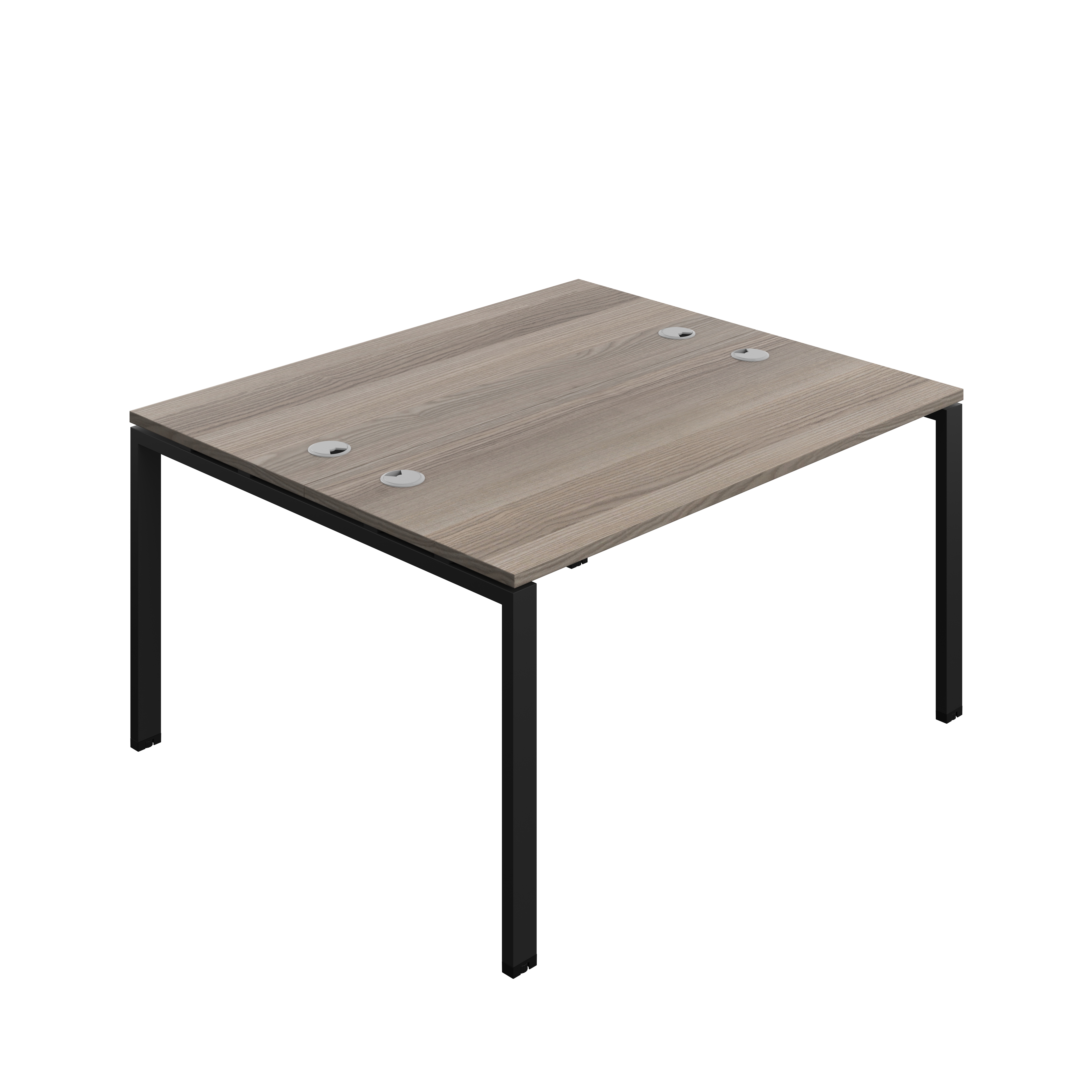 Synergy Bench with Cable Ports: 2 Person (FSC) : Goal Post Leg : 1400 | 600 | Grey Oak/Black