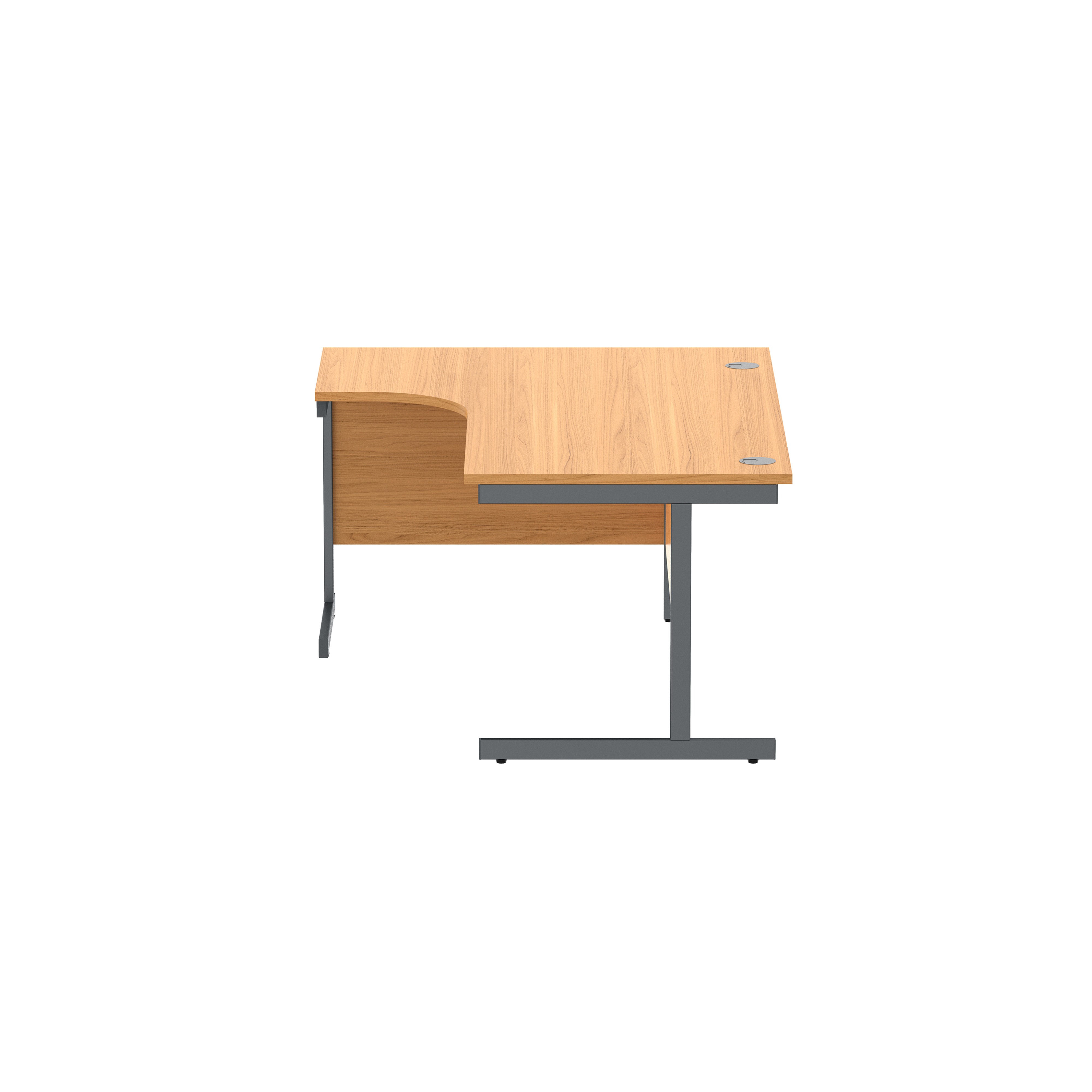 Office Left Hand Corner Desk with Steel Single Upright Cantilever Frame (FSC) | 1600X1200 | Norwegian Beech/Graphite thumbnail 4
