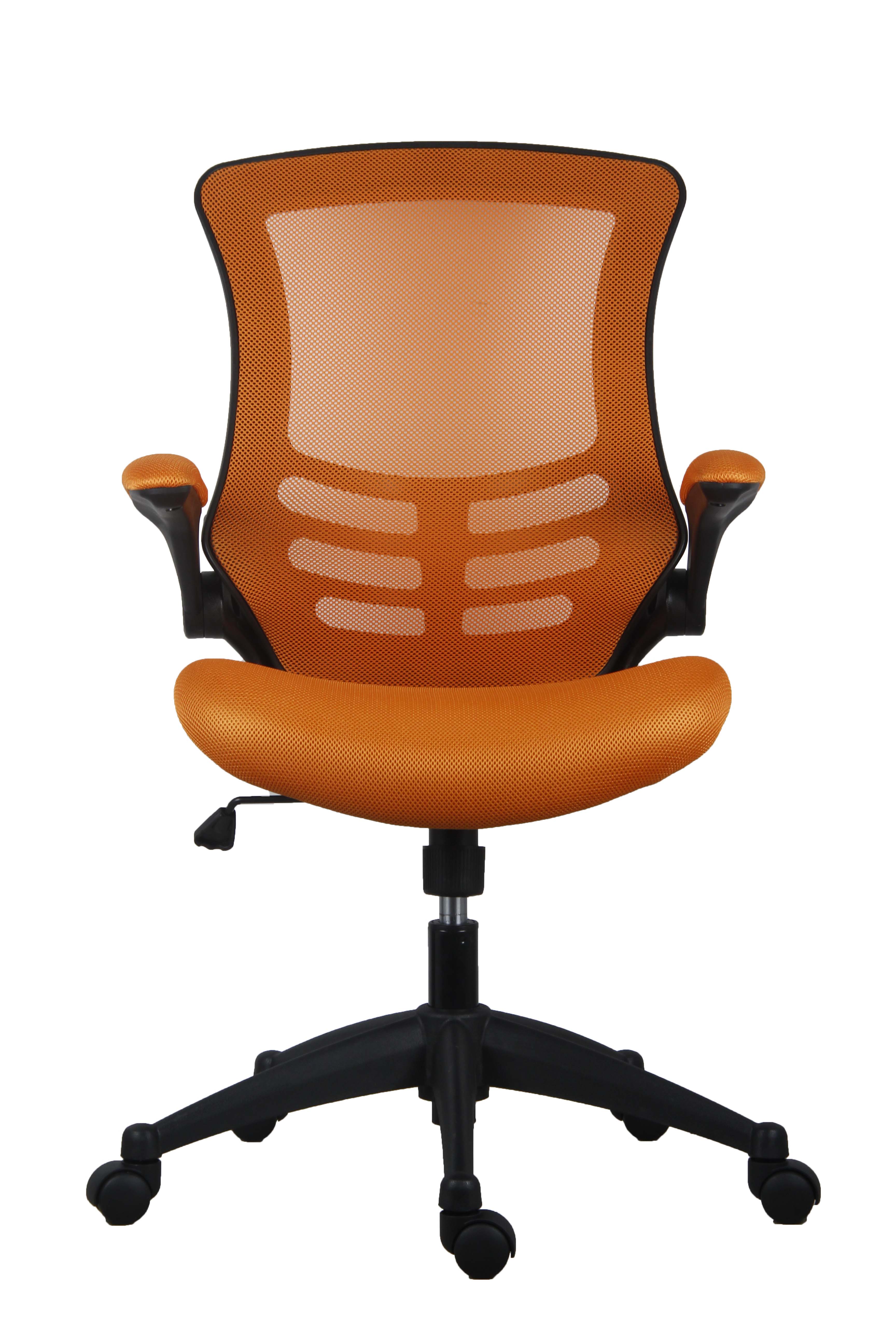 Marlos Mesh Back Office Chair with Folding Arms | Orange thumbnail 2