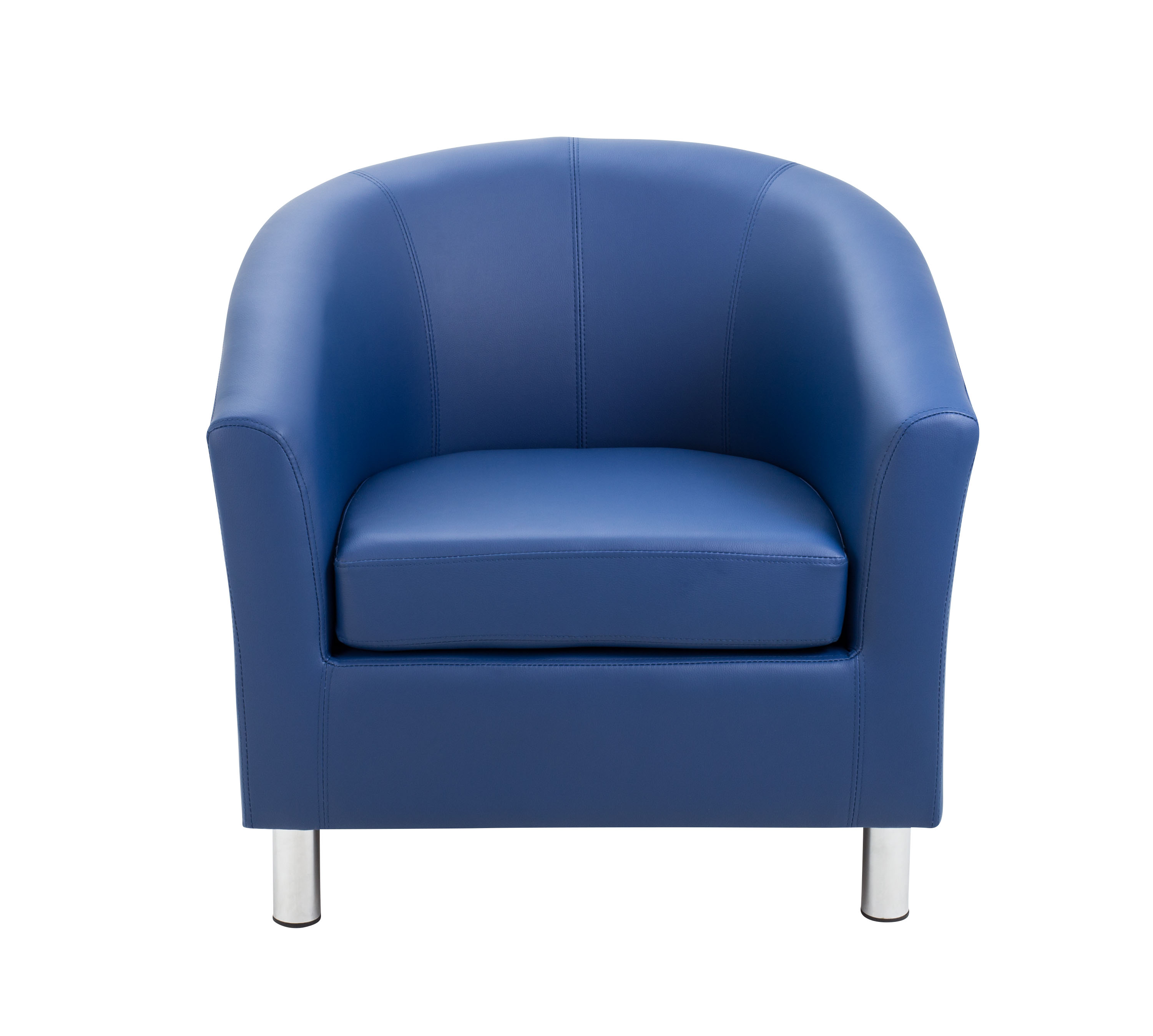 Tub Armchair with Metal Feet | Dark Blue PU thumbnail 2