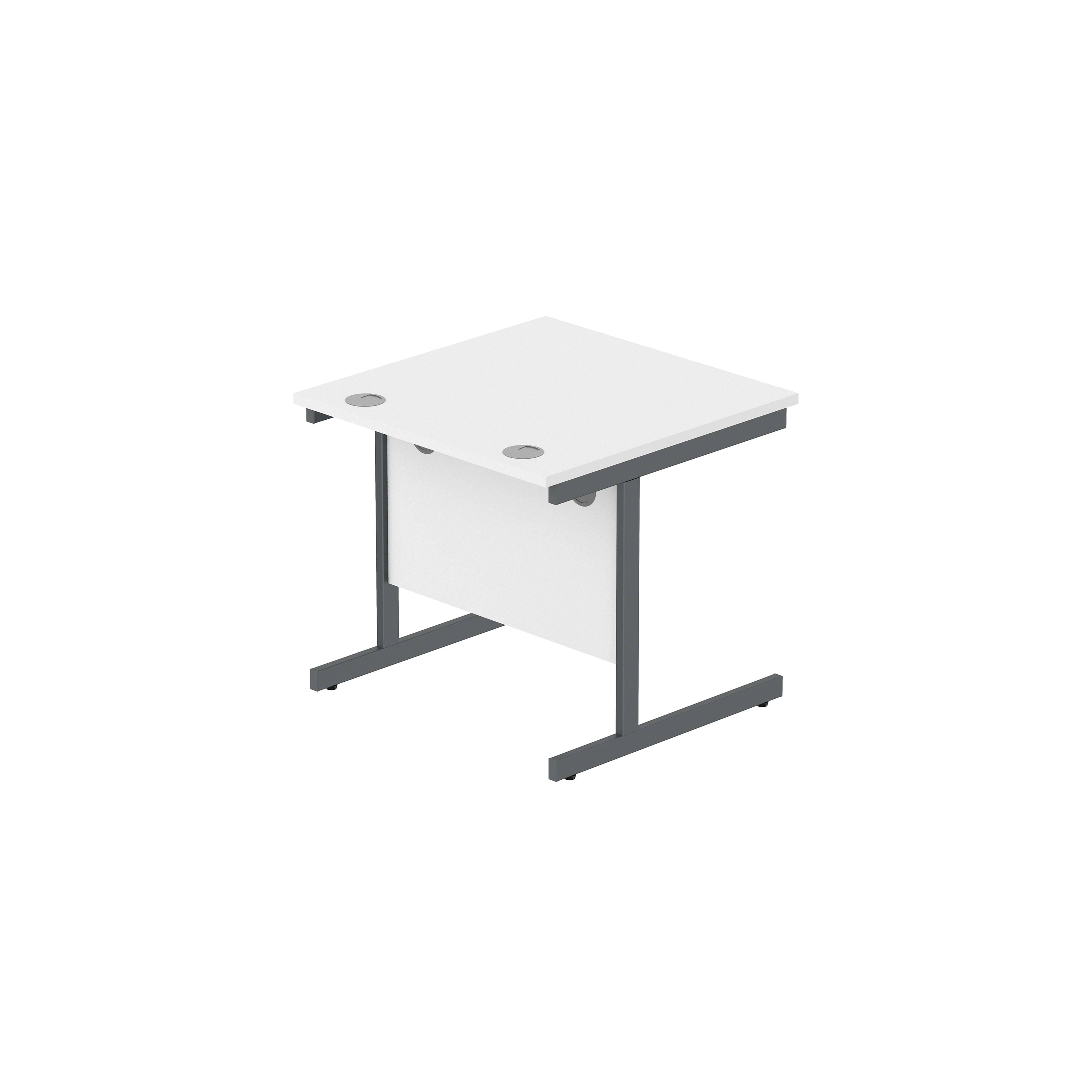 Office Rectangular Desk with Steel Single Upright Cantilever Frame (FSC) | 800X800 | Arctic White/Graphite thumbnail 5
